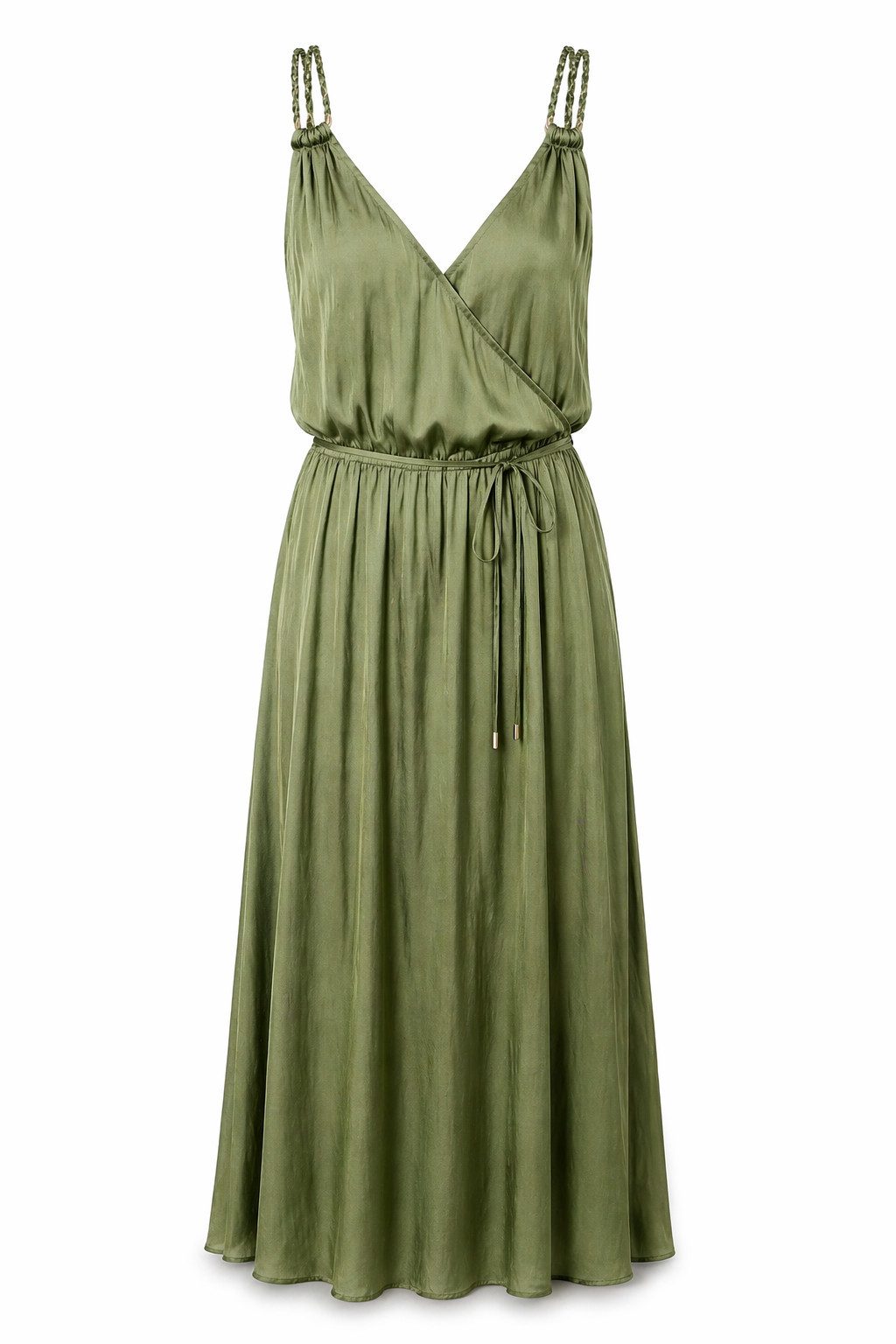 Freeman T. Porter Sommerkleid Raessy Plain Kleid - Maxikleid Damen - Sommerkleid - Kleid grün