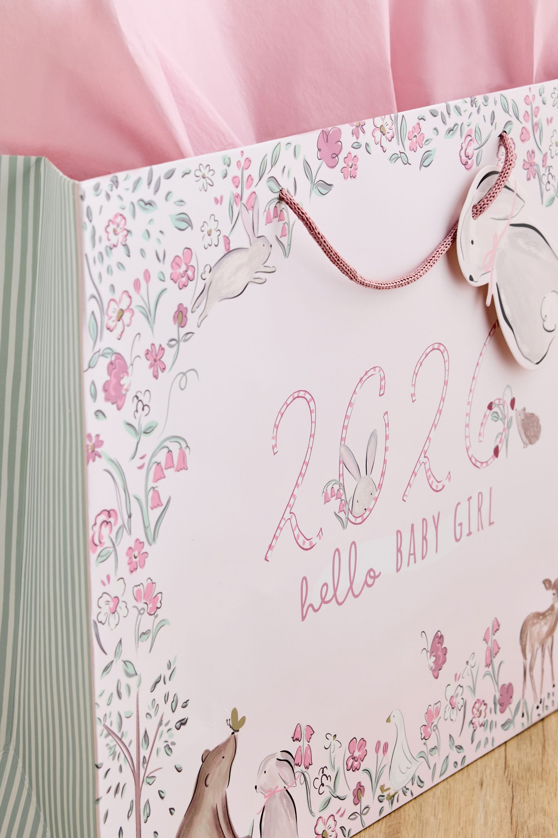 Next Geschenkpapier Geschenktüte und Karte, Baby Girl Born in 2026, (1St)