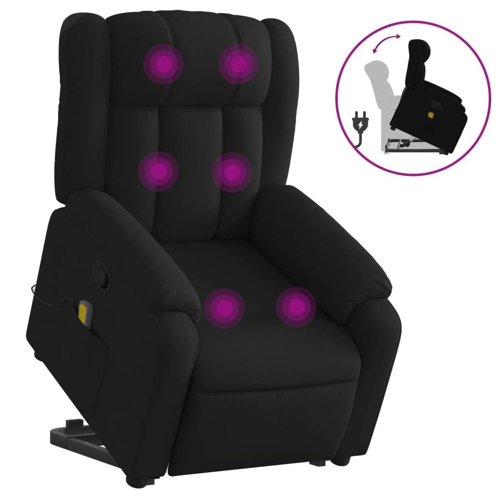vidaXL Sessel Massagesessel mit Aufstehhilfe Schwarz günstig online kaufen