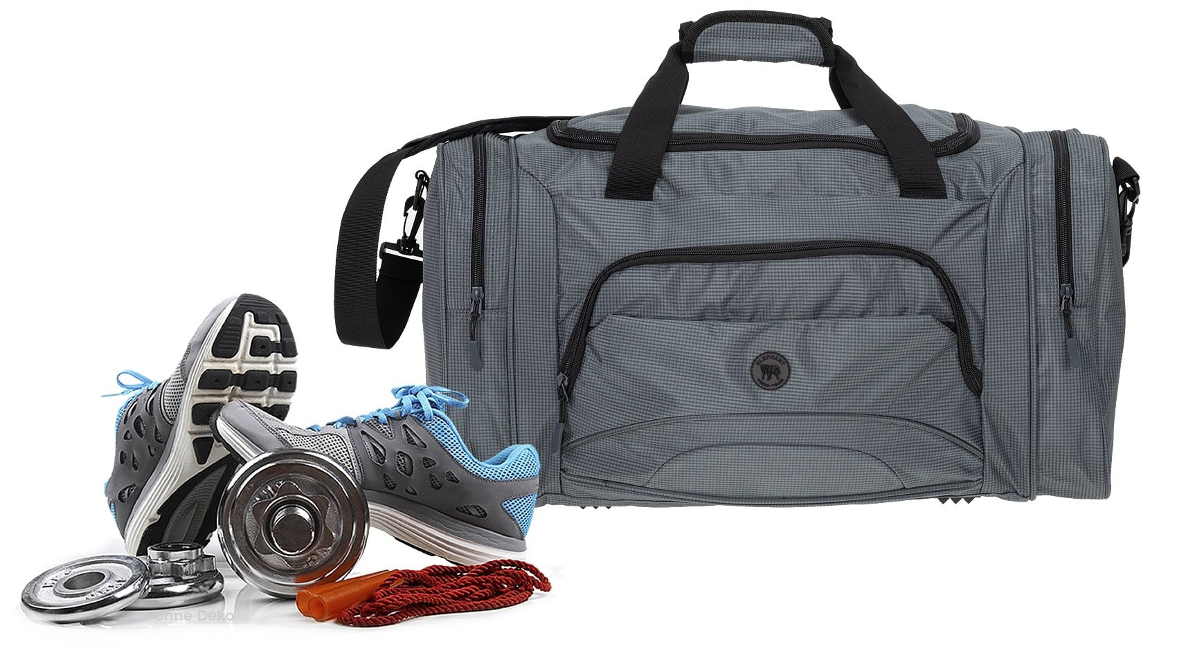 ELEPHANT Sporttasche Reisetasche Freizeittasche Damen Herren groß 55 cm Large, Color Sport Tasche Reise Sauna Fitness Gym + Flasche