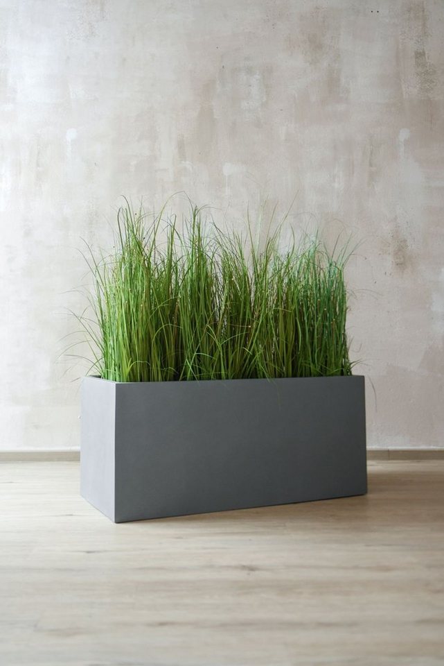 Thumbnail - VIVANNO Pflanzkübel Fiberglas MAXI Kasten - Grau Matt (1 St), 100x45x45 cm