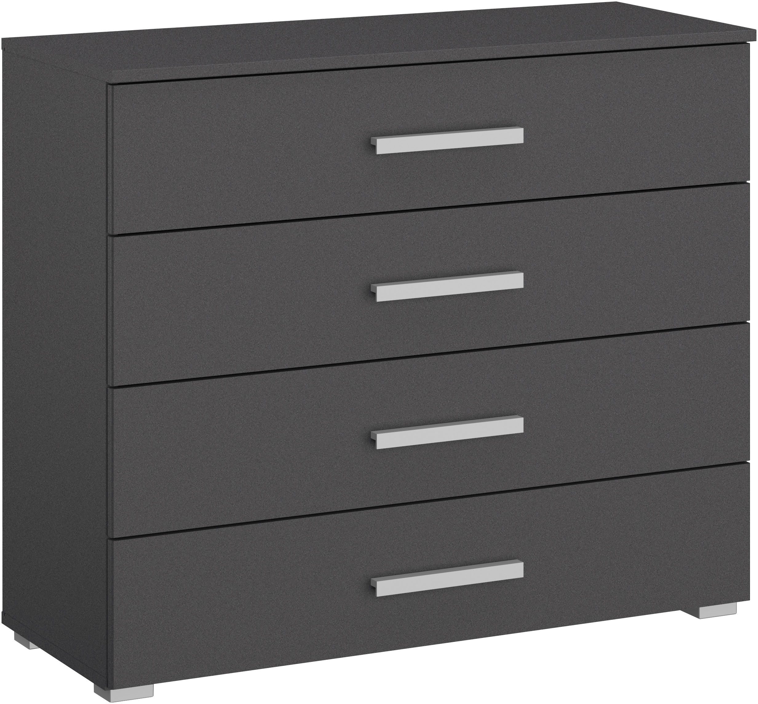 rauch Schubkastenkommode Sideboard Kommode Schubkastenkommode KOLUNA mit Dekorfront (Breite 80 cm), vier große und geräumige Schubladen mit viel Stauraum MADE IN GERMANY