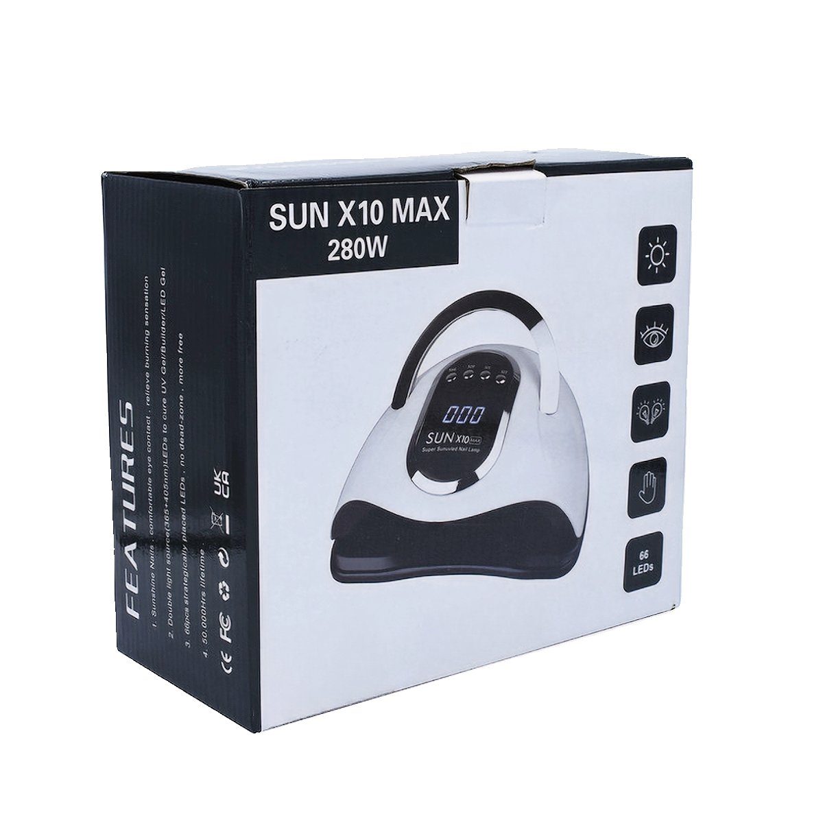 of Nails-Design Lichthärtungsgerät UV-Lampe, 280W LED UV SUN Dual World MAX Nagellampe X10 Lichthärtungsgerät,