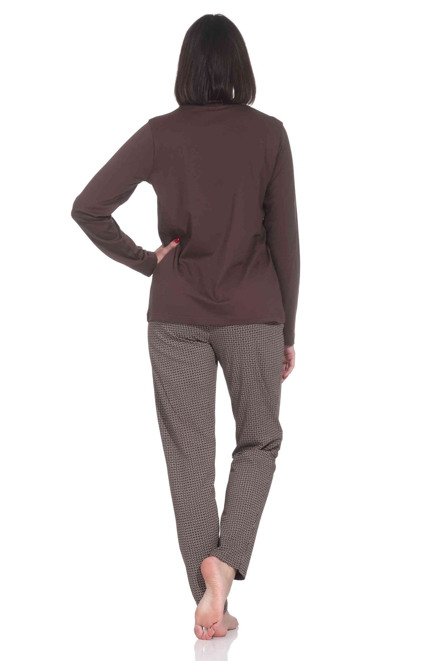 Normann Pyjama Normann Damen langarm Schlafanzug Pyjama im eleganter Optik – Bild 2 von 5