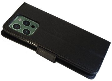 cofi1453 Handyhülle Buch Tasche für iPhone 14 Pro Schwarz 6,1 Zoll, Kunstleder Schutzhülle Handy Wallet Case Cover mit Kartenfächern, Standfunktion