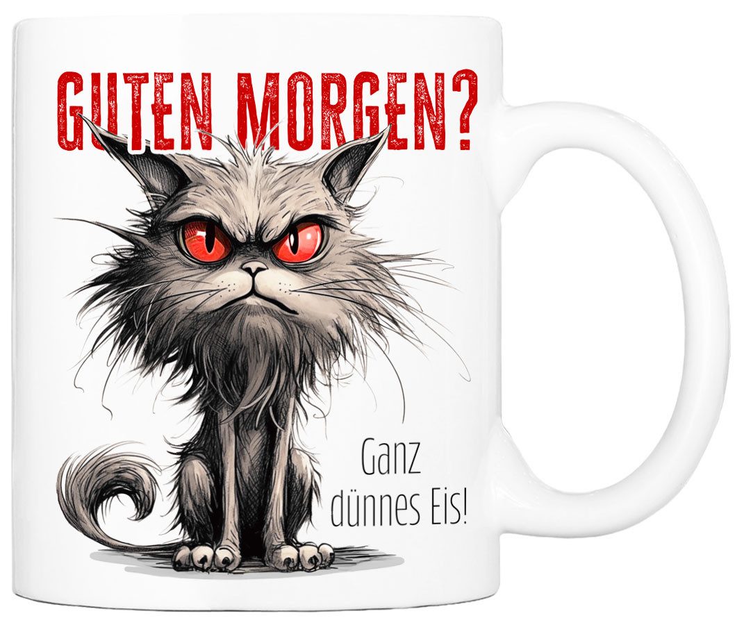 Tasse mit Spruch GUTEN MORGEN? Kaffeetasse Büro Arbeit, Geschenk