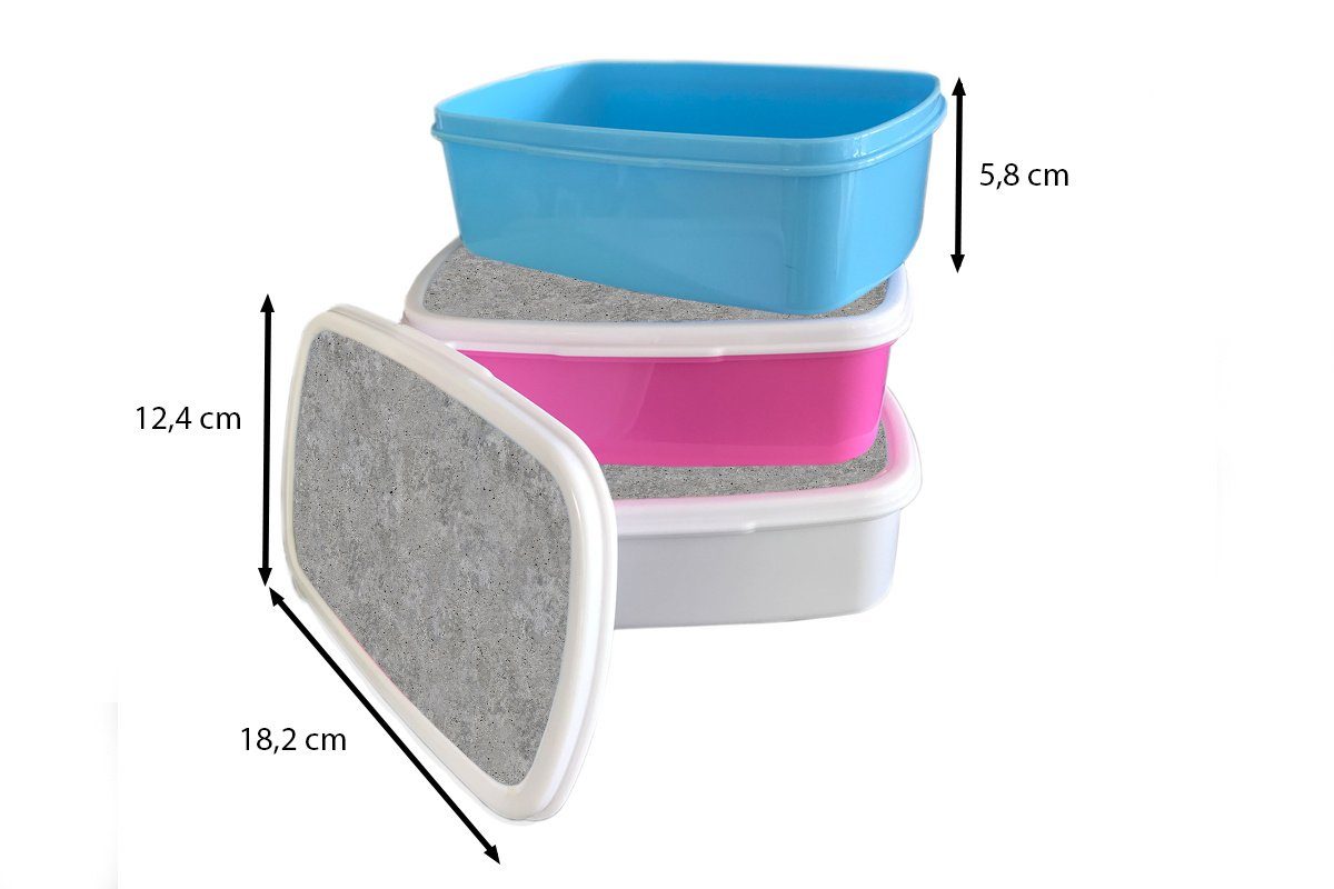 MuchoWow Lunchbox Muster - Erwachsene, Kunststoff rosa Snackbox, für Brotdose Zement Mädchen, Beton, Kinder, Brotbox (2-tlg), Kunststoff, 