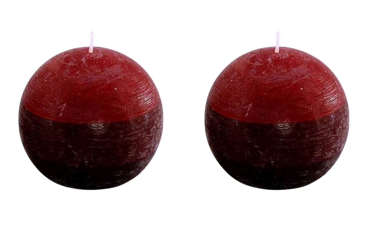 Small-Preis Kugelkerze Premium Echtwachskerze Dunkelrot Bordeauxfarben Ø 8c günstig online kaufen