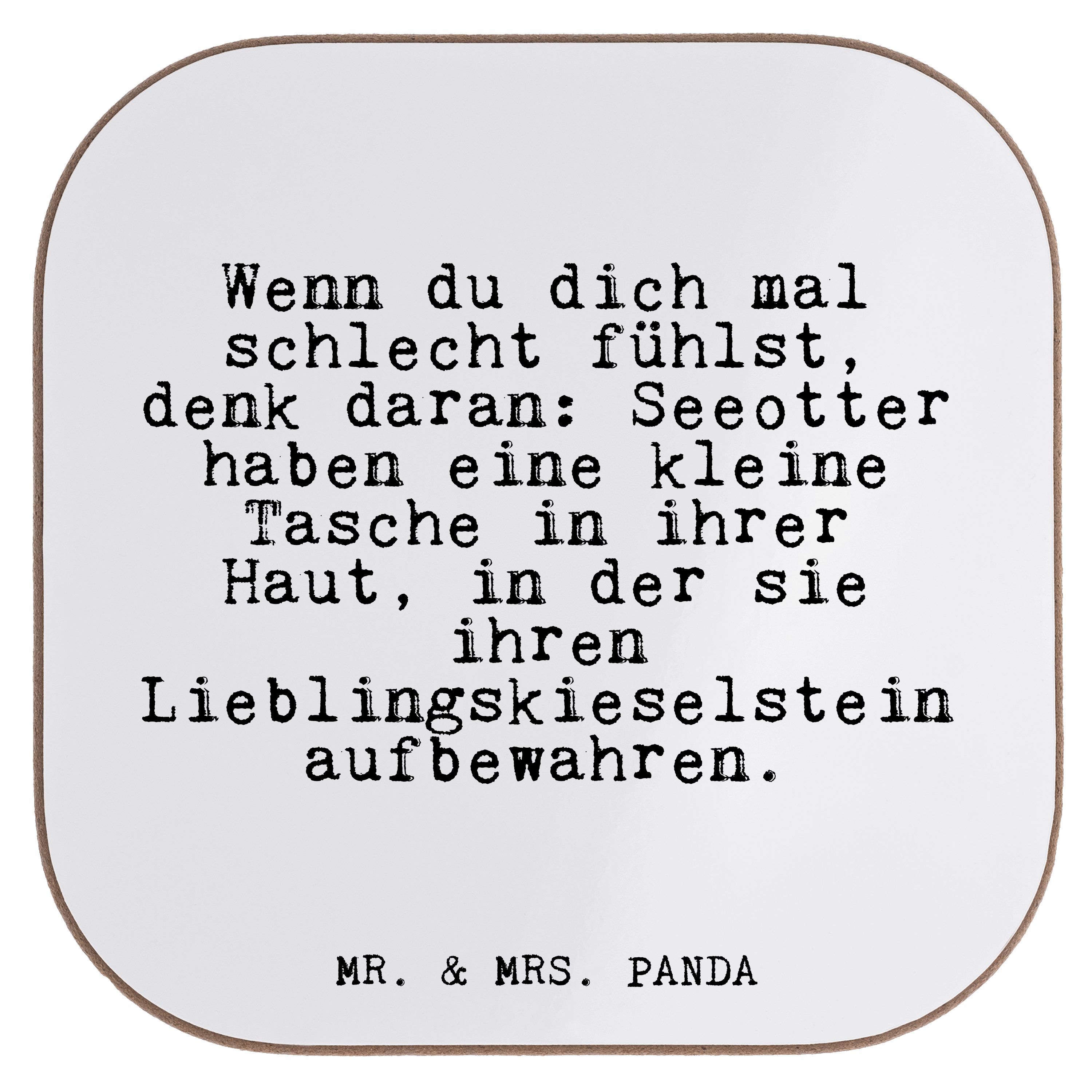 Mr. & Mrs. Panda Getränkeuntersetzer Wenn du dich mal... - Weiß - Geschenk, Trauer, Geschenk Freundin, Gla, 1-tlg.