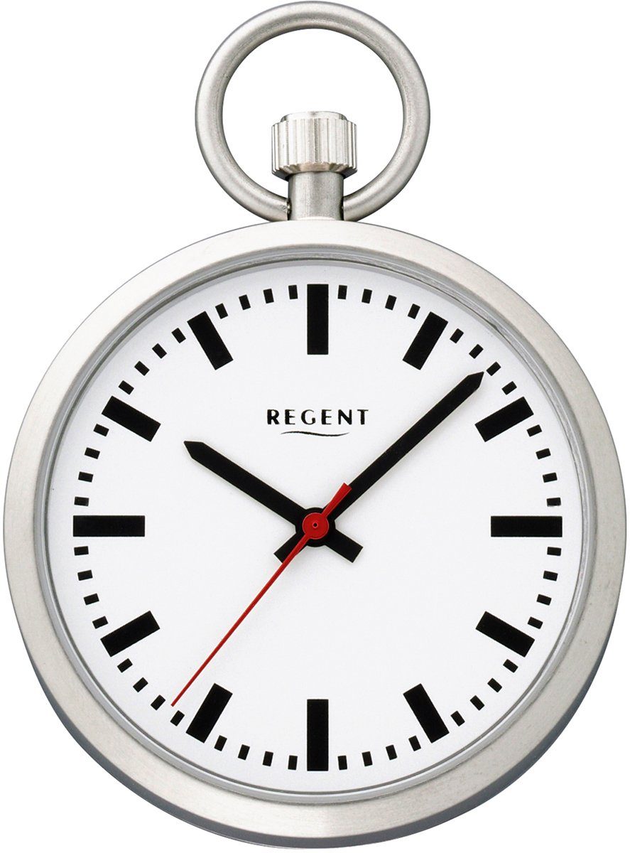 Regent Taschenuhr Regent Taschenuhr für Damen Herren P-41, (Analoguhr), Herren Taschenuhr rund, groß (ca. 43mm), Metall verchromt, Elegant
