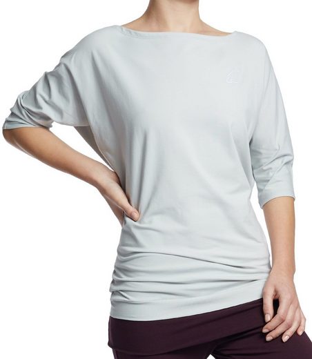 ESPARTO Yogashirt »Halbarmshirt Sadaa in Bio-Baumwolle« Wohlfühlshirt mit breitem Schulterausschnitt (U-Boot-Ausschnitt)