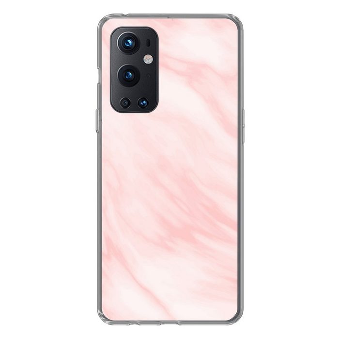 MuchoWow Handyhülle Marmor - Rosa - Weiß - Luxus - Marmoroptik Phone Case Handyhülle OnePlus 9 Pro Silikon Schutzhülle