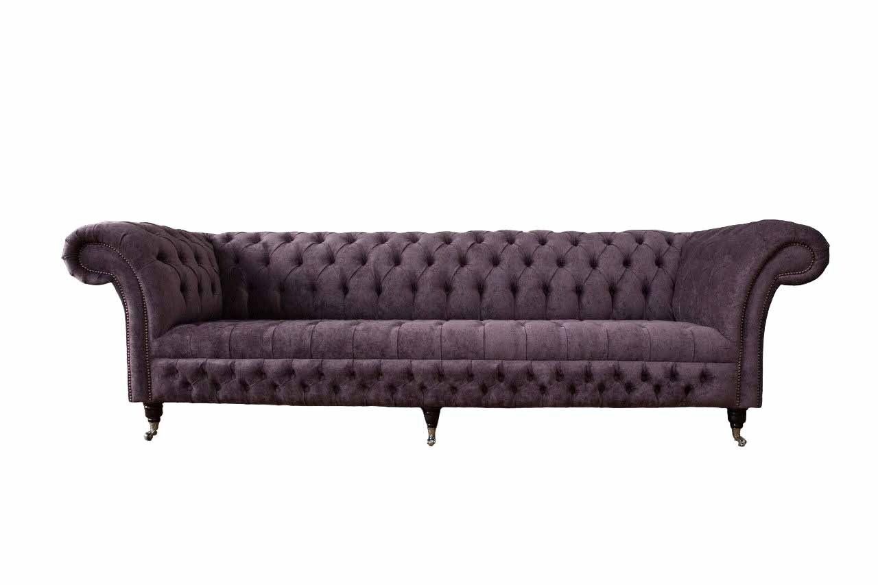 JVmoebel Sofa Design Sofa 4 Sitzer Couch Polster Luxus Textil Sofas Chesterfield Neu, Made In Europe