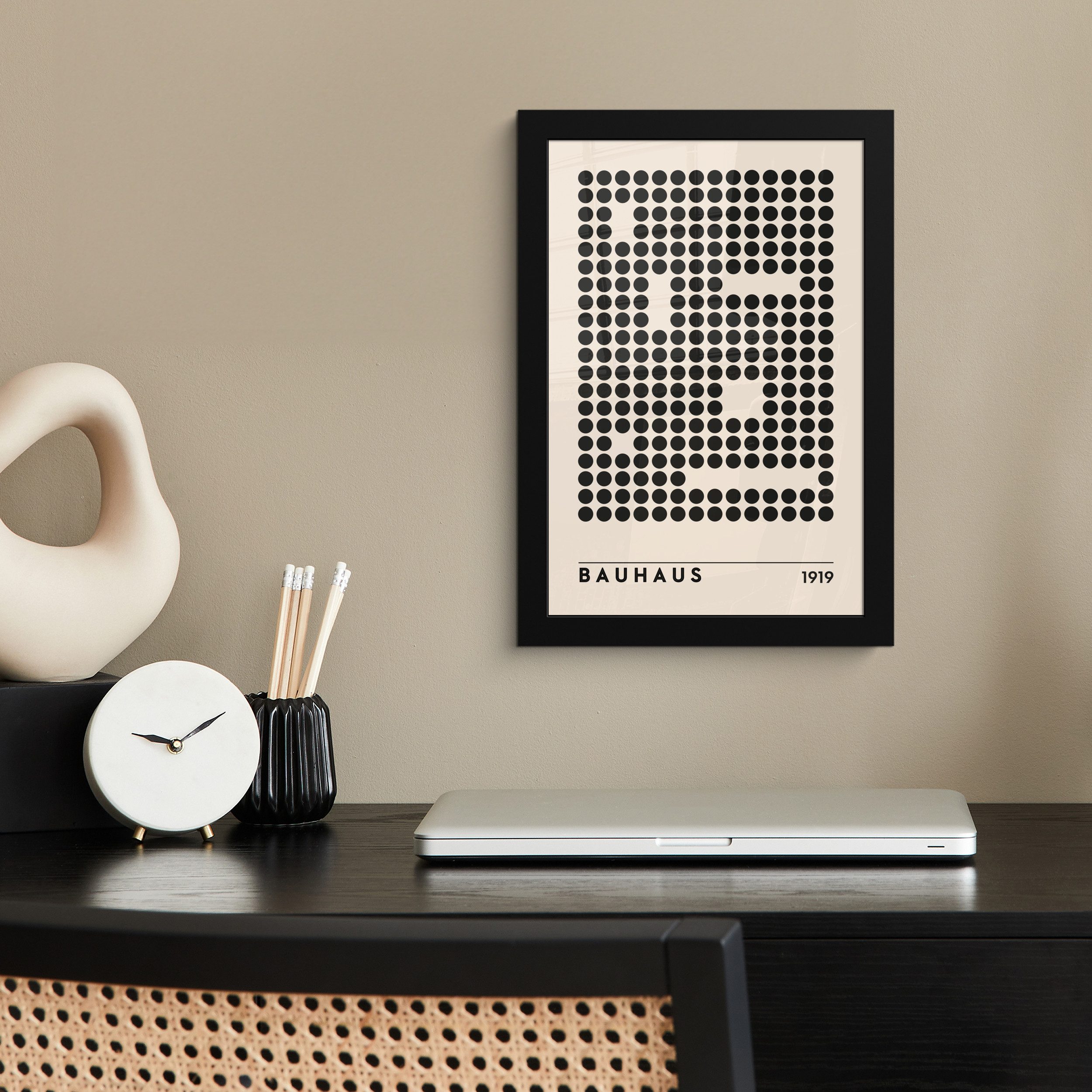 MuchoWow Poster Bauhaus - Retro - Modern - Kunst - Abstrakt, (1 St), Bilderrahmen, Zimmer Deko, Bild für Wohnzimmer, 20x30 cm – Bild 2 von 5