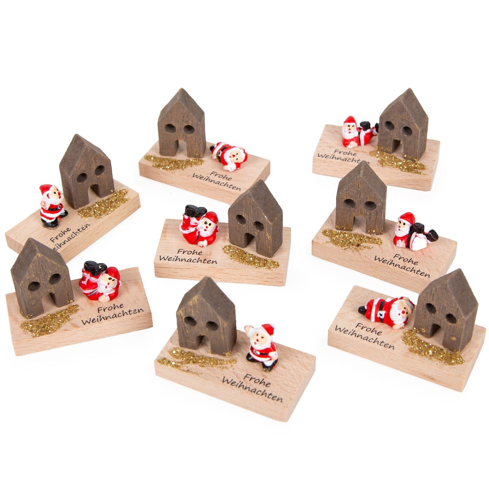 Logbuch-Verlag Dekofigur 8 besondere weihnachtliche Mini Geschenke mit Santa und Frohe