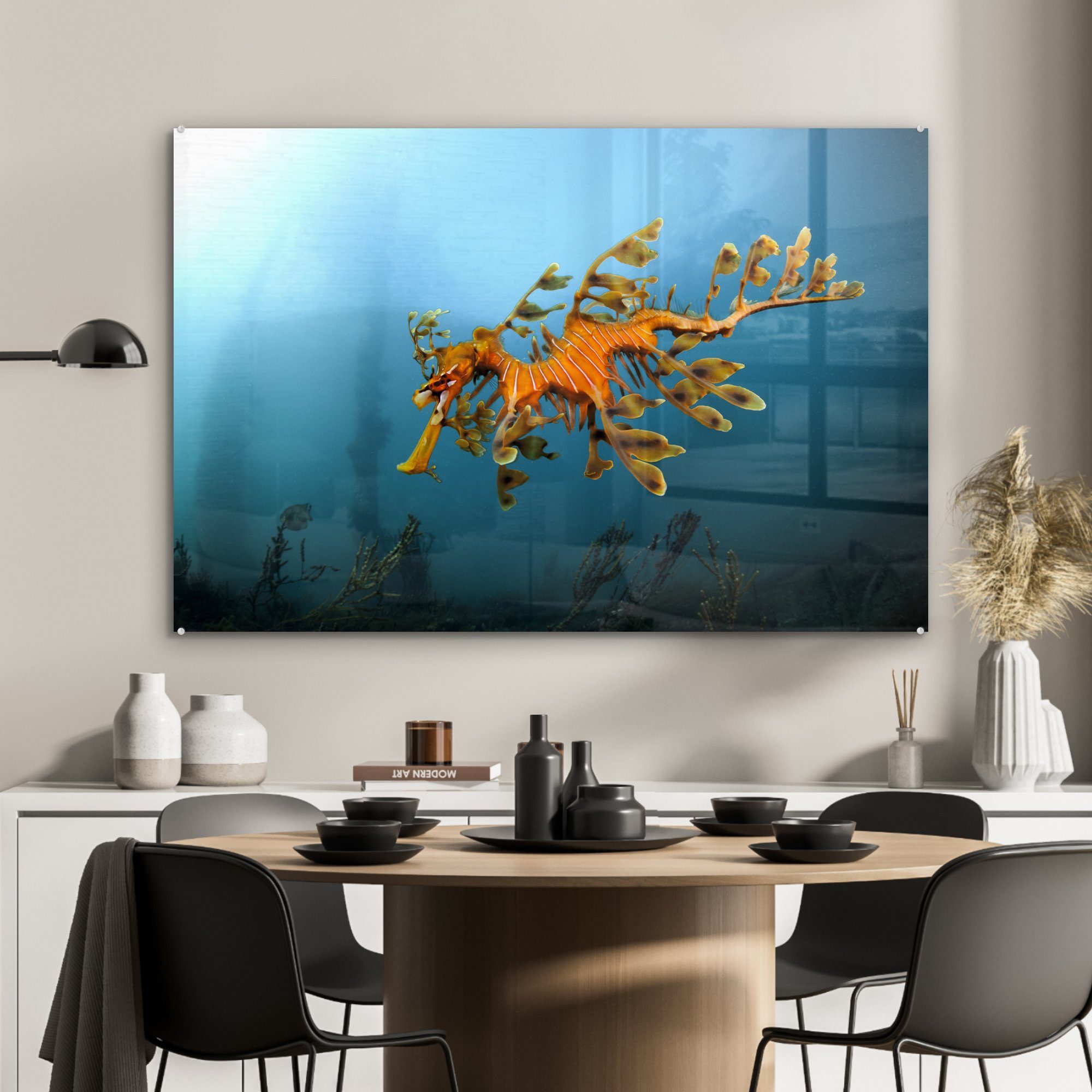 MuchoWow Acrylglasbild Schwimmen (1 Wohnzimmer & Schlafzimmer große Acrylglasbilder St), Ausfransung