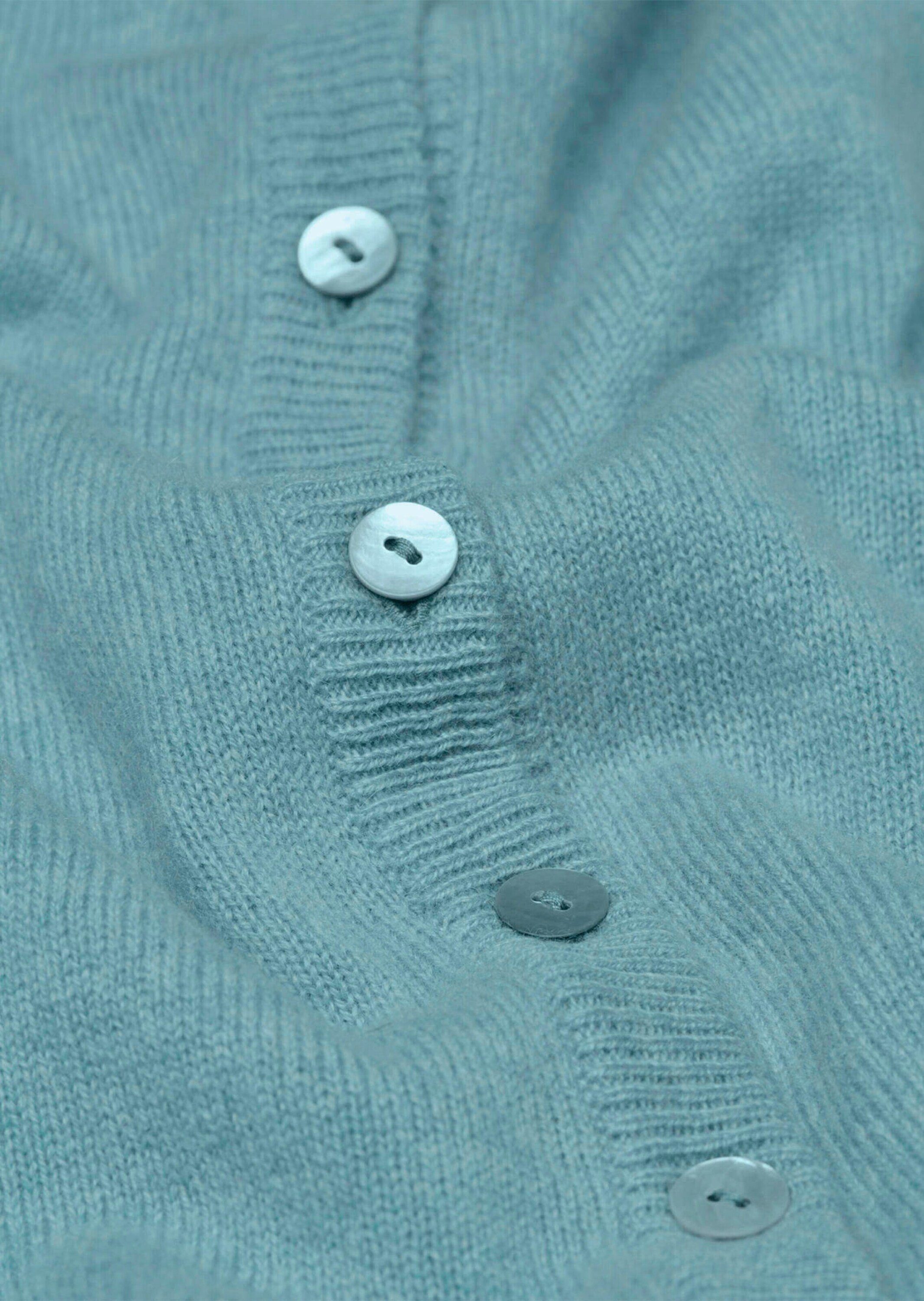 GOLDNER Strickjacke Eleganter Herbstcardigan mit Rundhals Weiche Strickjacke mit Rippenabschlüssen, Knopfleiste und Langarm