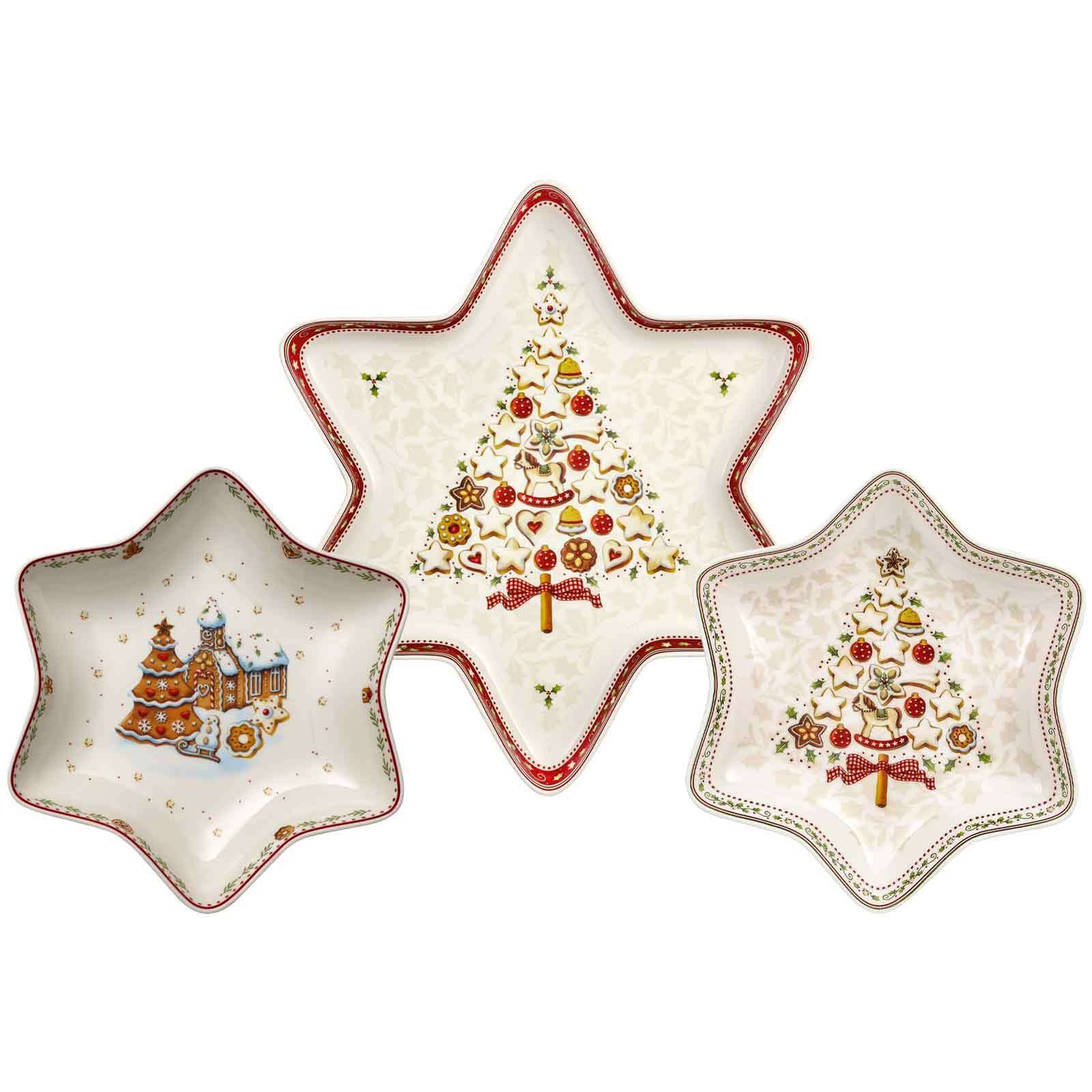 Villeroy & Boch Schale Winter Bakery Delight Sternschalen-Set 3-tlg., Porzellan, (3 Schalen, 3-tlg)