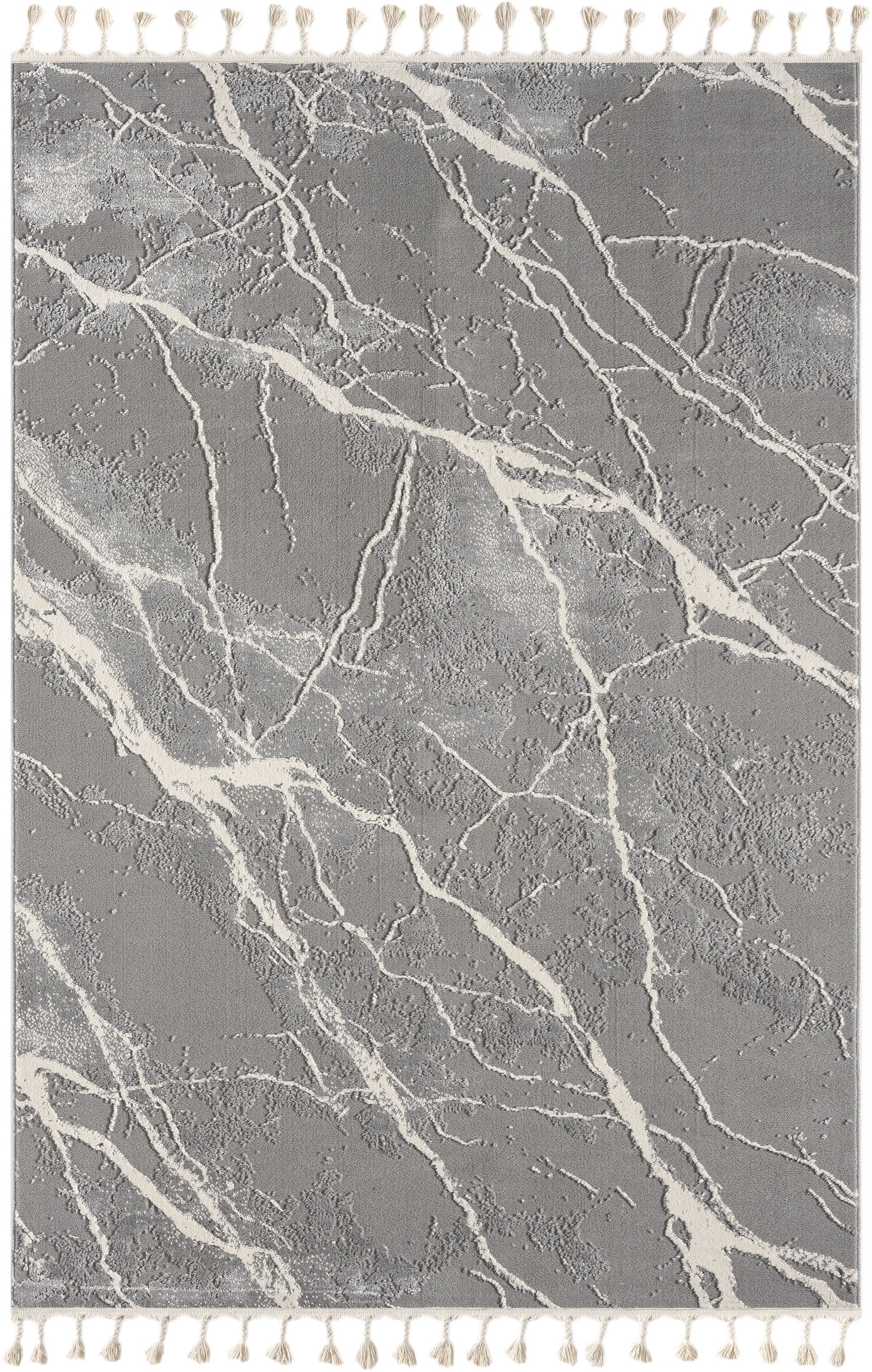 my home Teppich Zoe, Hoch-Tief-Struktur, rechteckig, Höhe: 11 mm, mit Frans günstig online kaufen