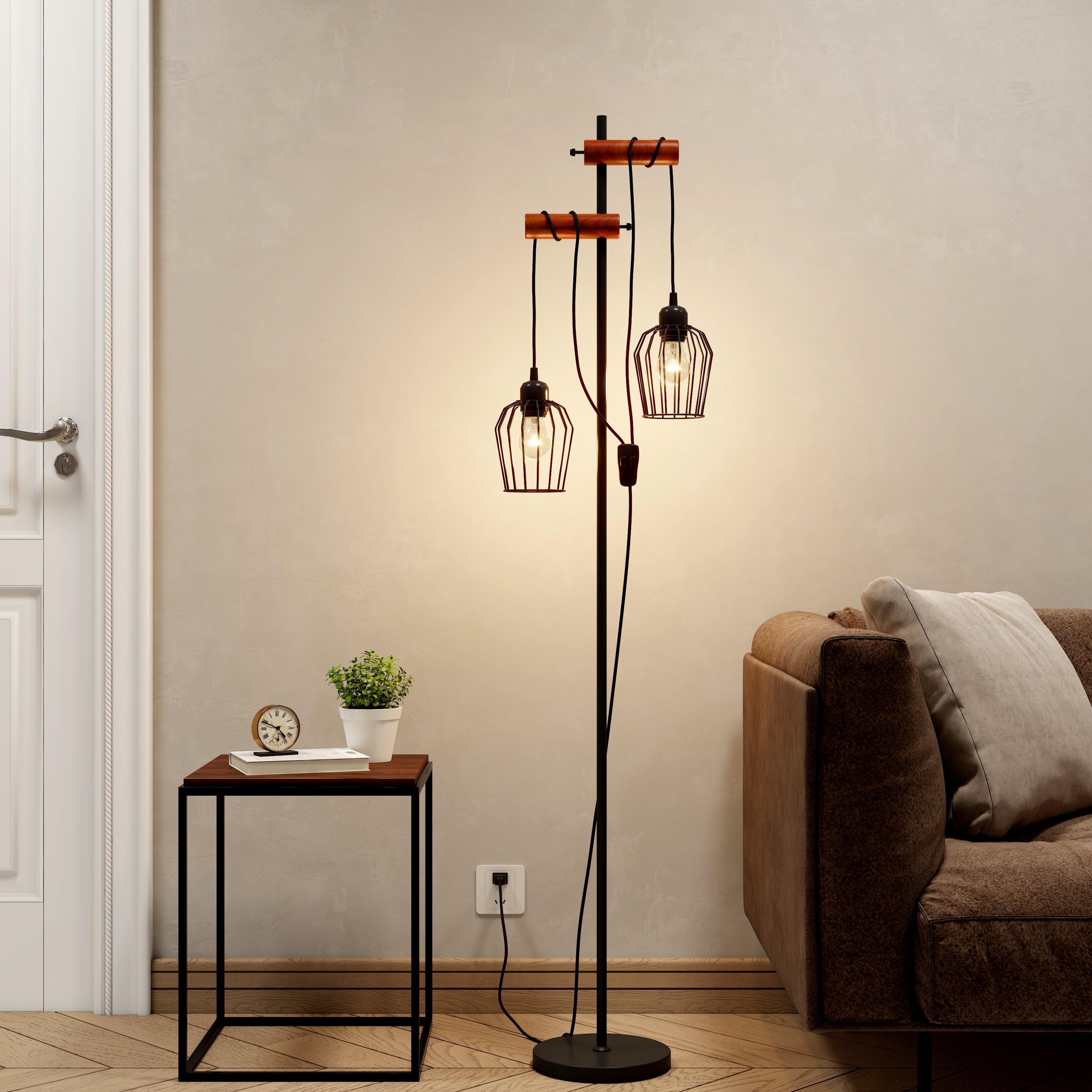 EMKE Stehlampe Retro Design Schwarz Vintage günstig online kaufen