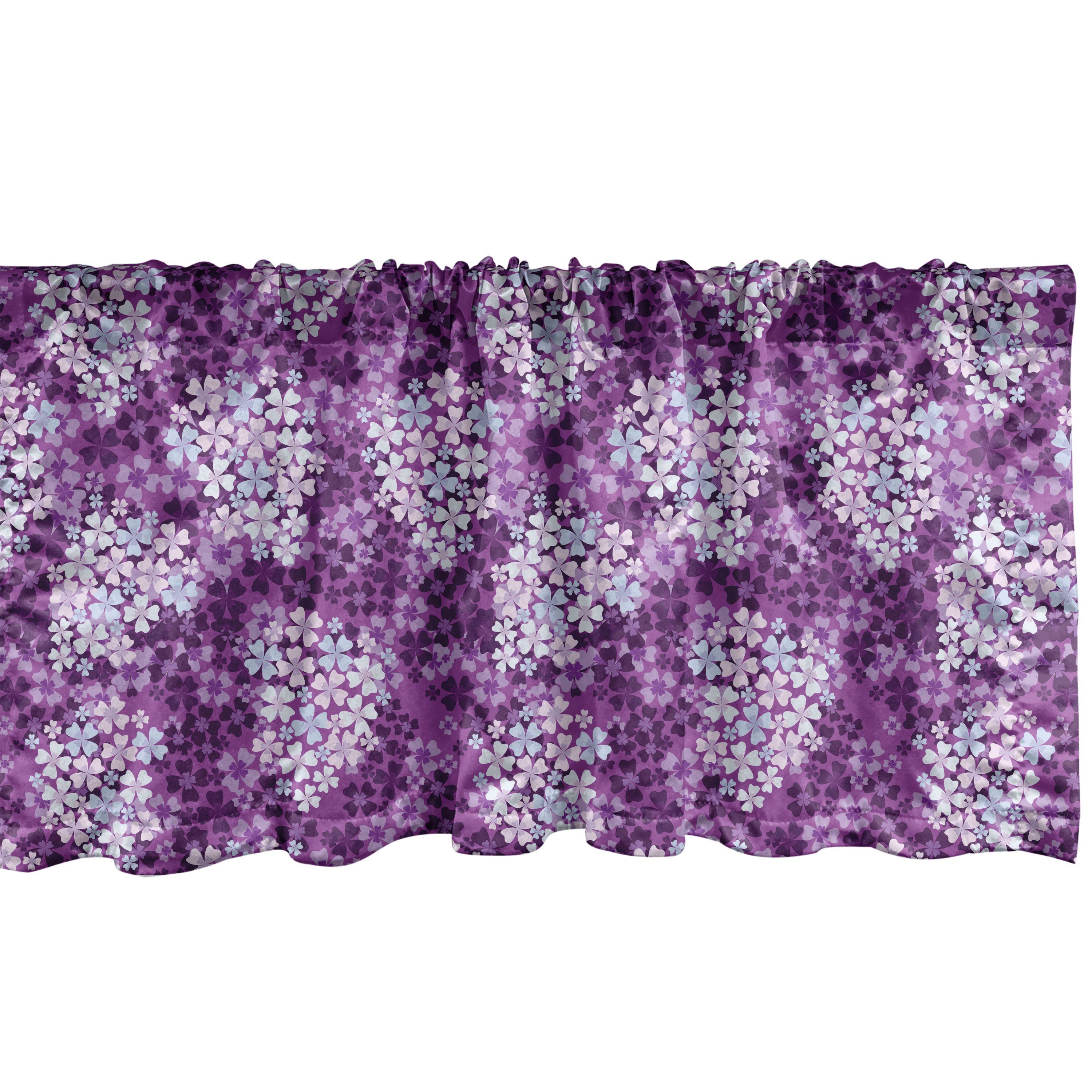 Scheibengardine Vorhang Volant für Küche Schlafzimmer Dekor mit Stangentasche, Abakuhaus, Microfaser, Blumen Hydrangea Lilacs Feld