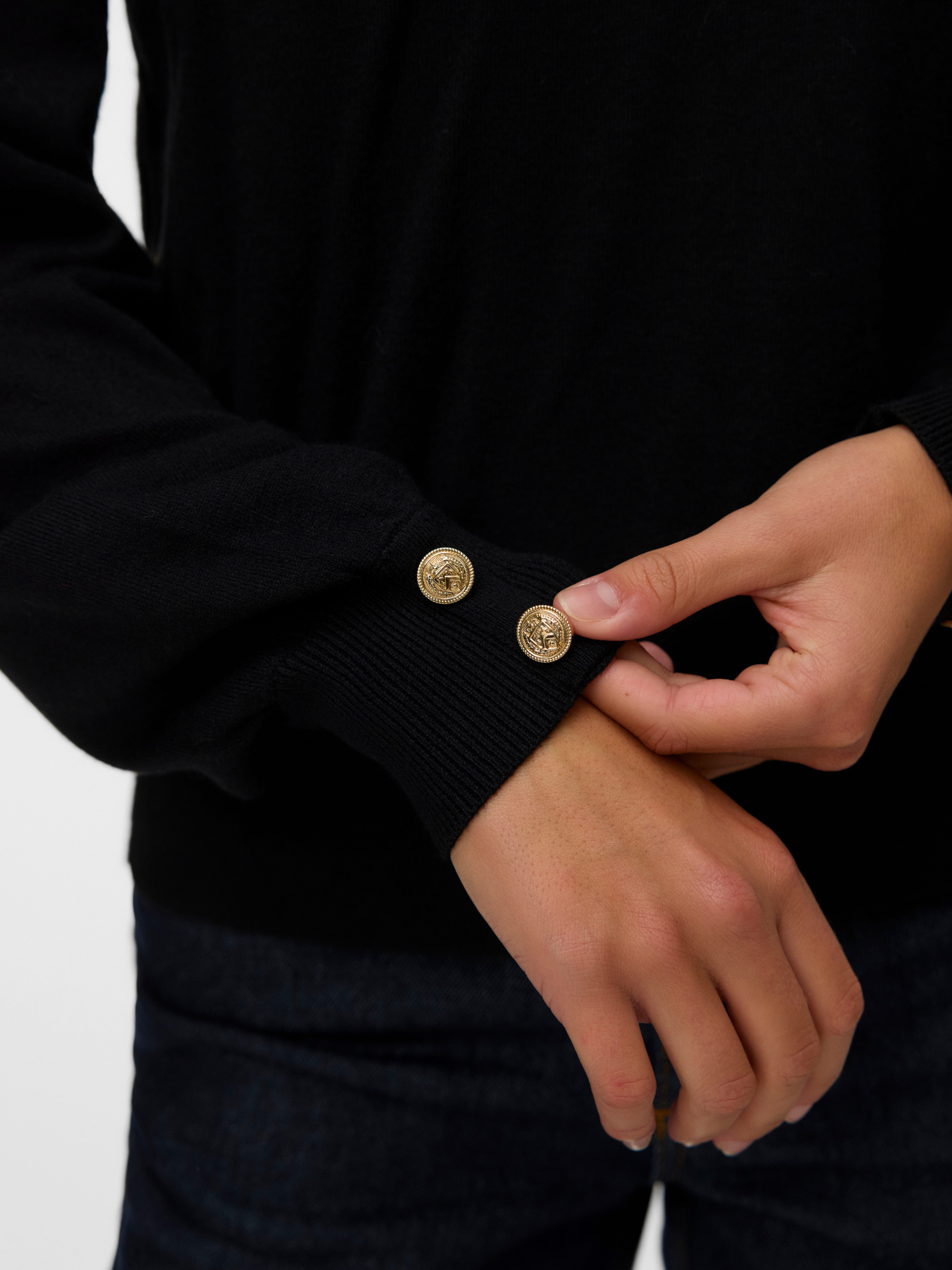 Vero Moda V-Ausschnitt-Pullover VMHOLLYKARIS LS V-NECK PULLOVER GA BOO