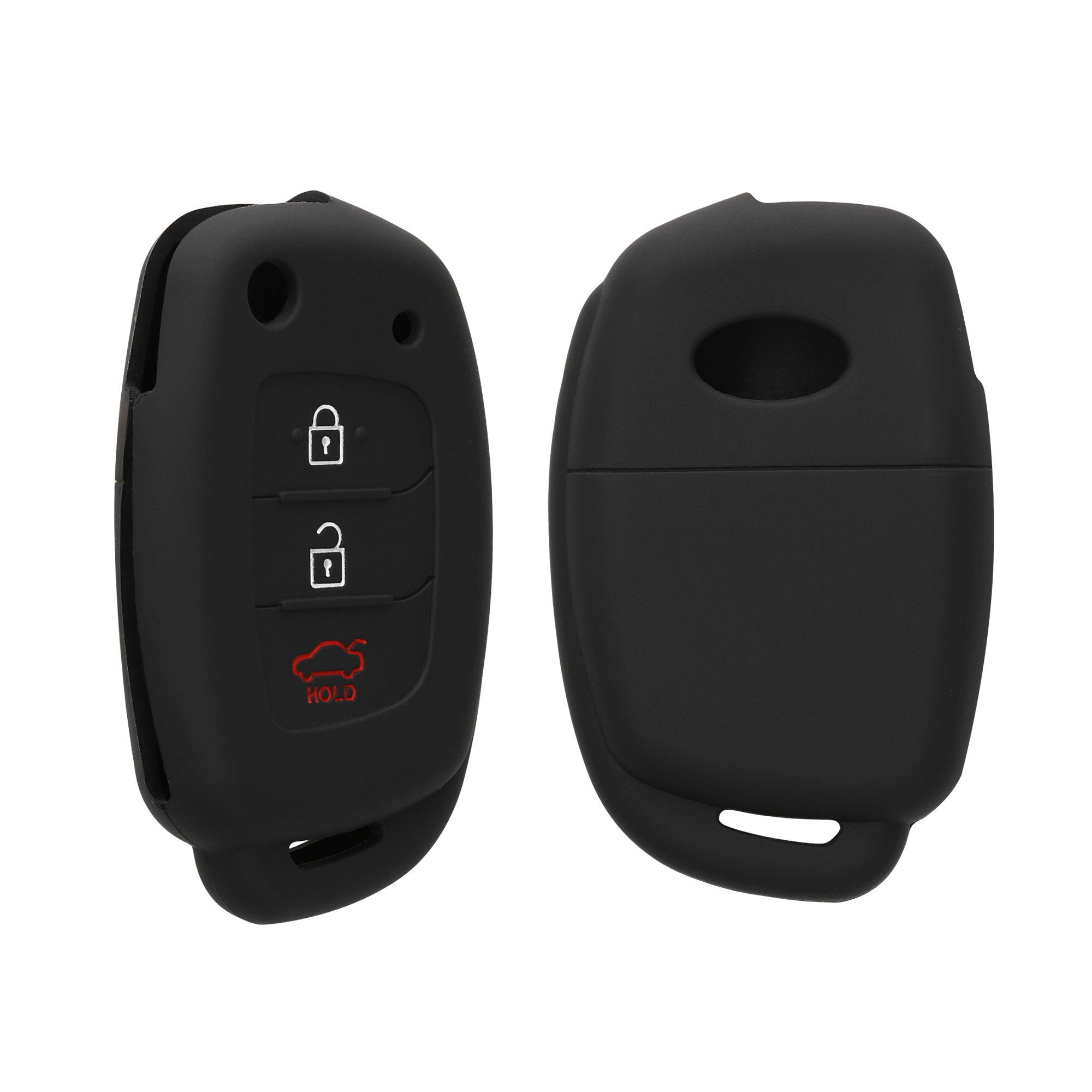 Case 3-Tasten Klapp, Silikon Autoschlüssel Hyundai für Cover Schlüssel Schlüsselhülle Autoschlüssel kwmobile Schlüsseltasche Hülle