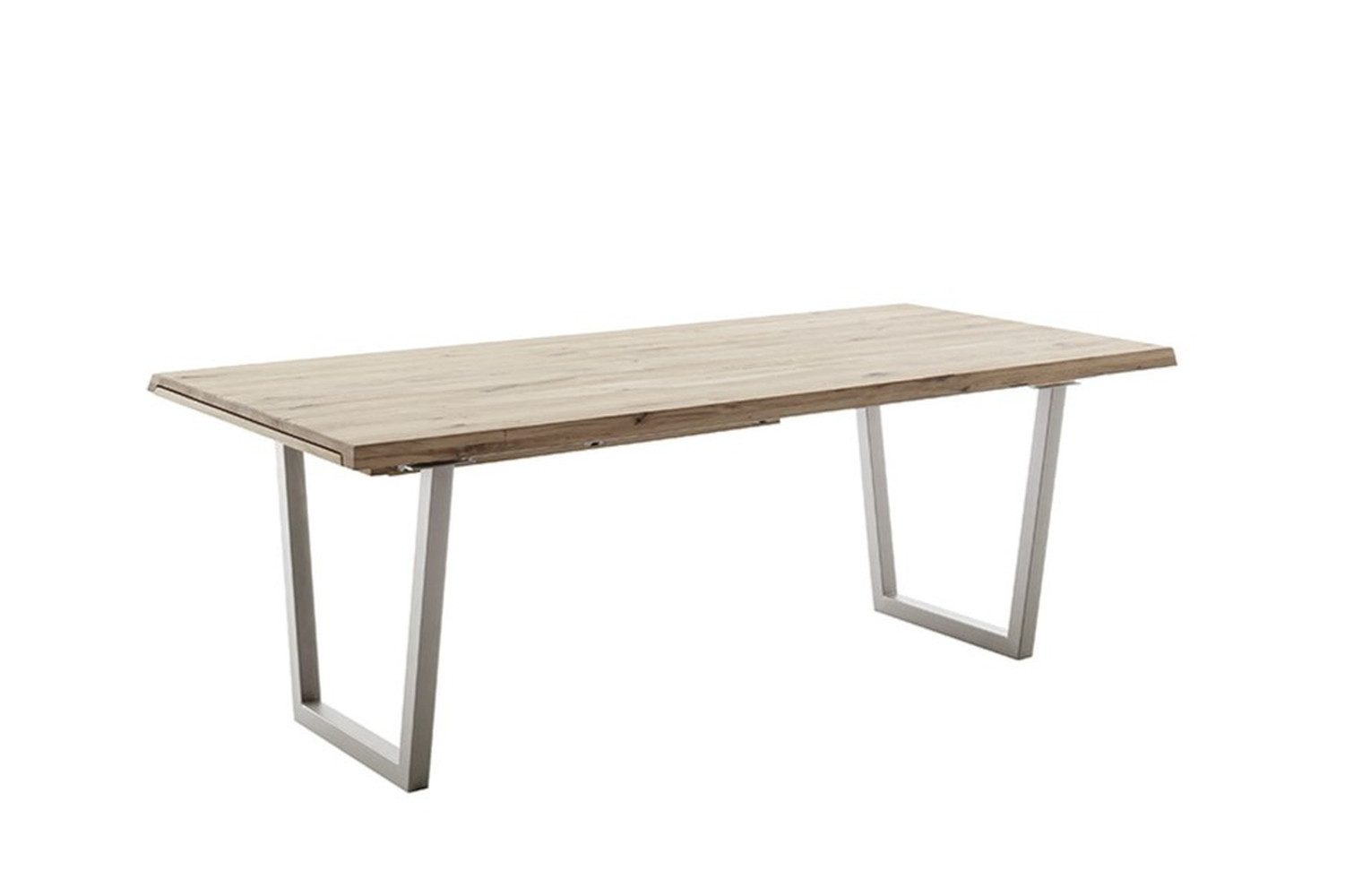 freiraum Kulissen-Esstisch BROOKLYN, in Bianco geölt / Edelstahl - 320x73x100 (BxHxT)