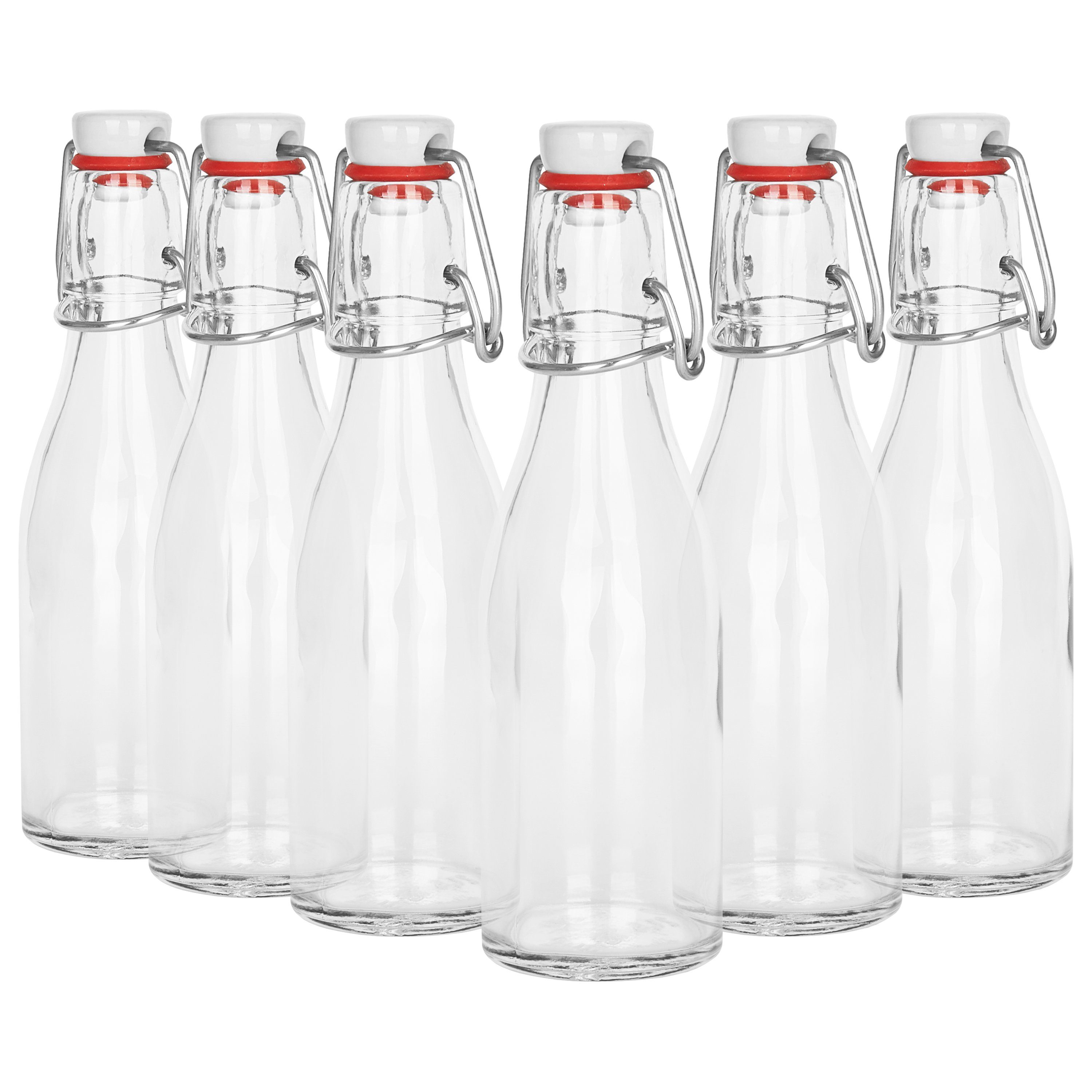 Glasflasche - Bügelflasche 6er Glas ml Most, für Vorratsglas 200 Bügelverschluss + Set MamboCat