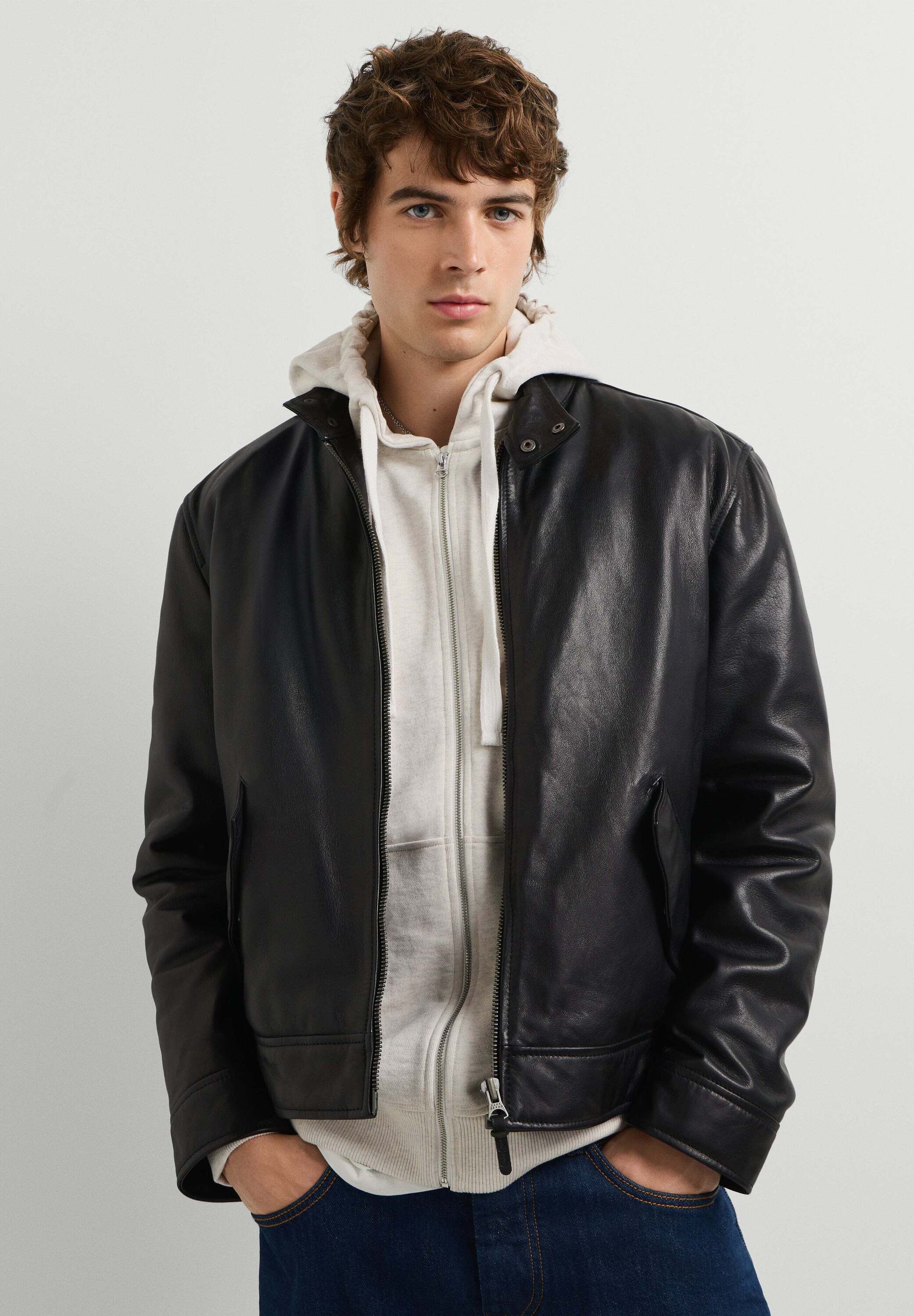 Pepe Jeans Lederjacke leather jacket LEATHER HARRINGTON