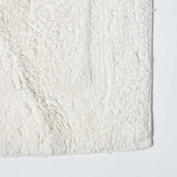 Badematte 2 teiliges Luxus Badematten Set 100% Baumwolle creme Homescapes, Höhe 30 mm