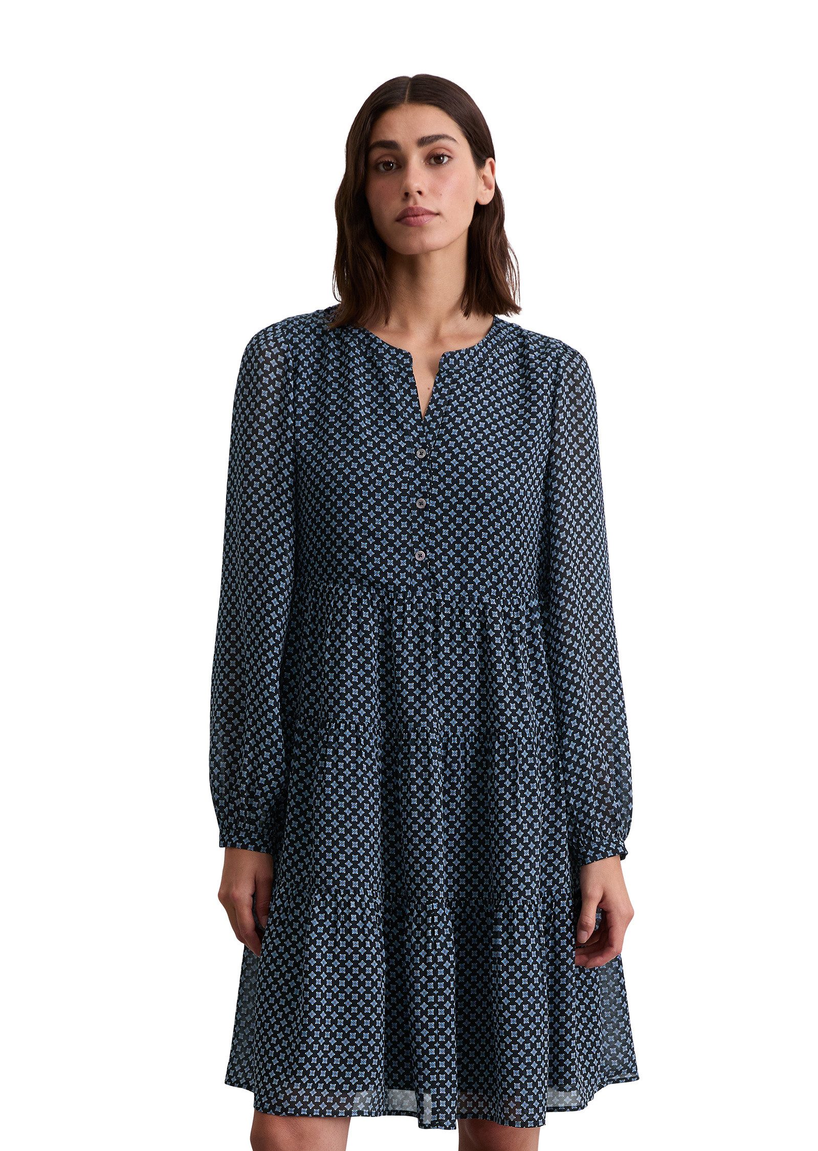 Druckkleid aus Viskose-Crêpe