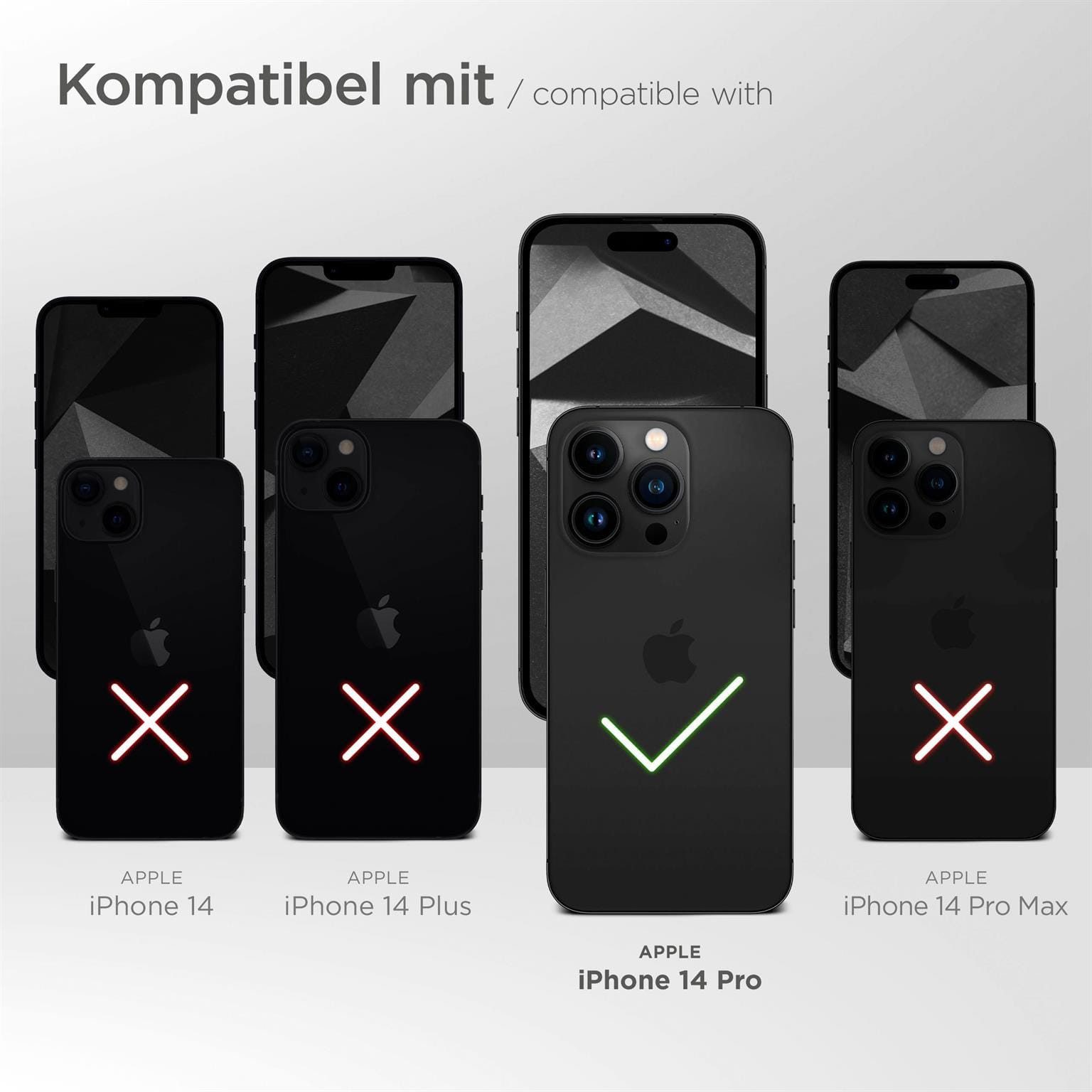 ONEFLOW Handyhülle für iPhone 14 Pro Splash Cover Blau Weiß Blumen 6,1 Zoll, Hülle mit Design Muster Designer Case Kameraschutz Handy Schutzhülle