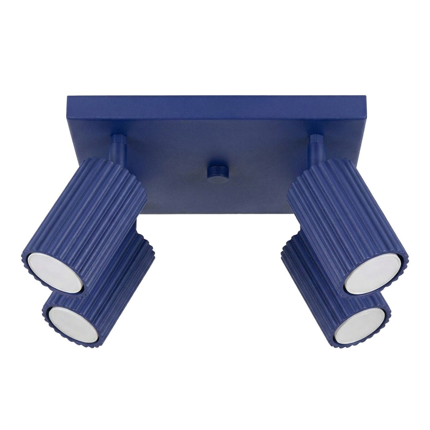 Licht-Erlebnisse Deckenstrahler BERTA, ohne Leuchtmittel, Aluminium verstellbar 25 cm breit Ultramarin GU10 eckig Modern