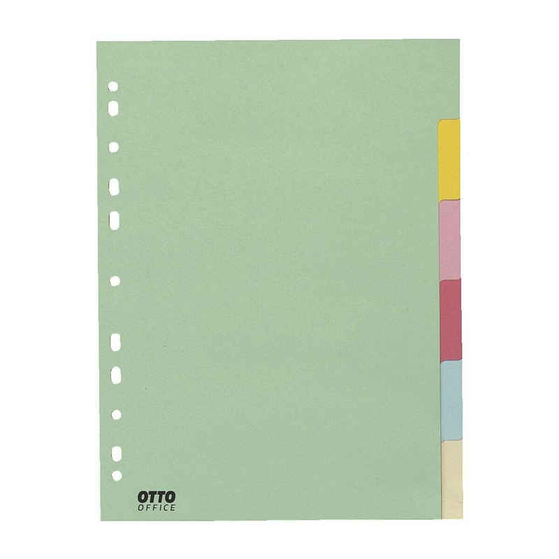 Otto Office Nature Aktenordner, Register 6-tlg., blanko pastellfarben, DIN A4, Karton