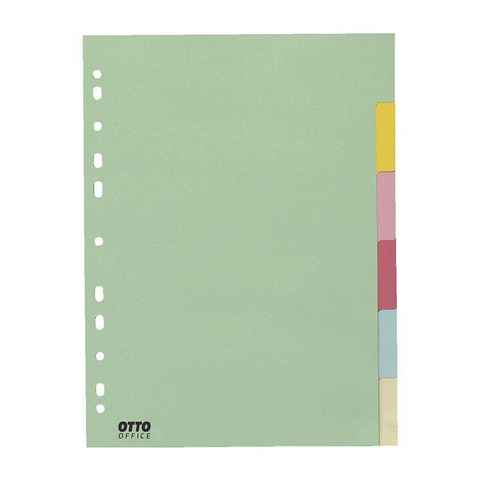 Otto Office Nature Aktenordner, Register 6-tlg., blanko pastellfarben, DIN A4, Karton