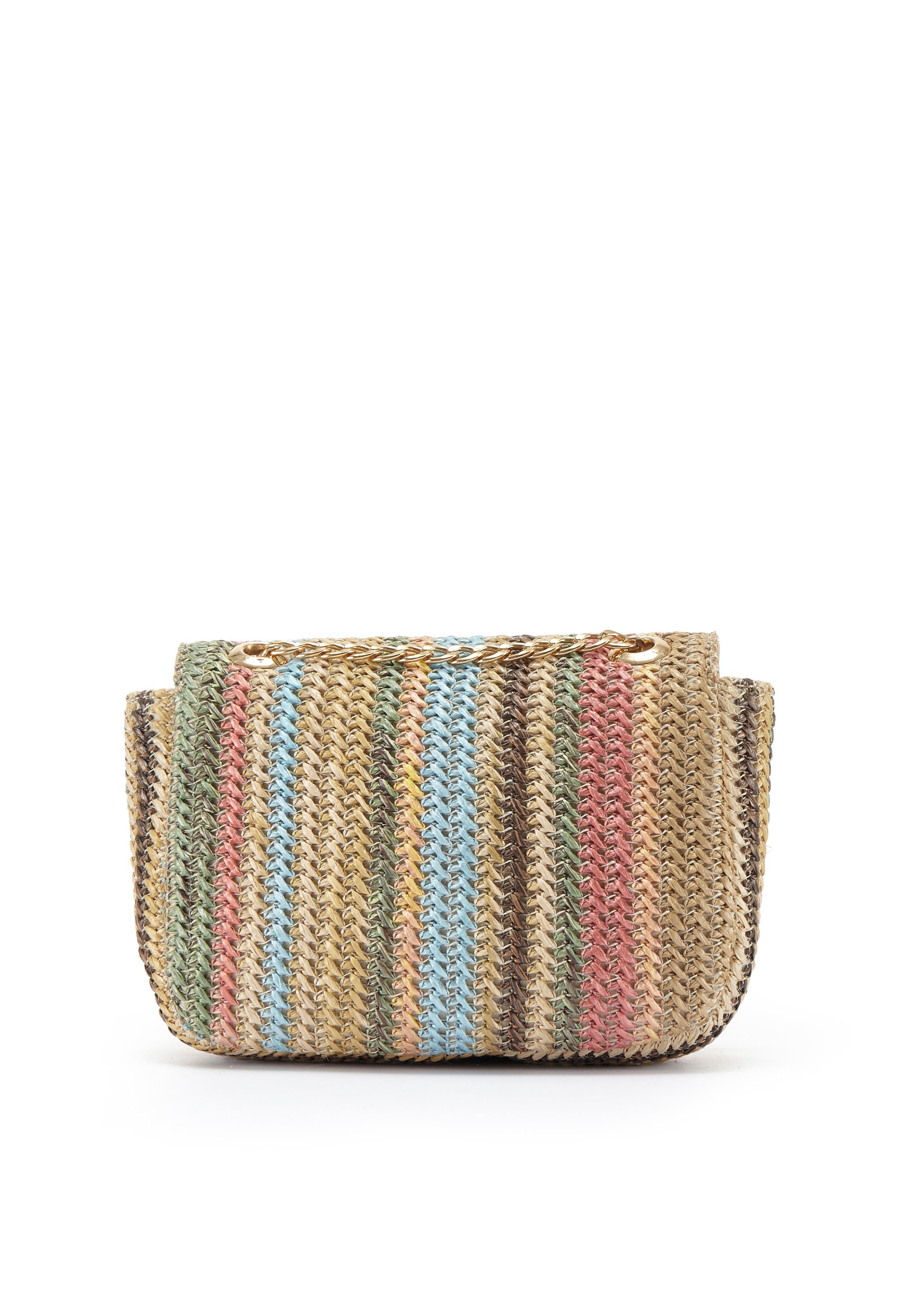 Vivance by Lascana Umhängetasche Minibag, Henkeltasche, Crossbody Bag, Strandtasche, Schultertasche, Handtasche Damen zum Umhängen in Bast-Optik mit Kettenhenke – Bild 4 von 5