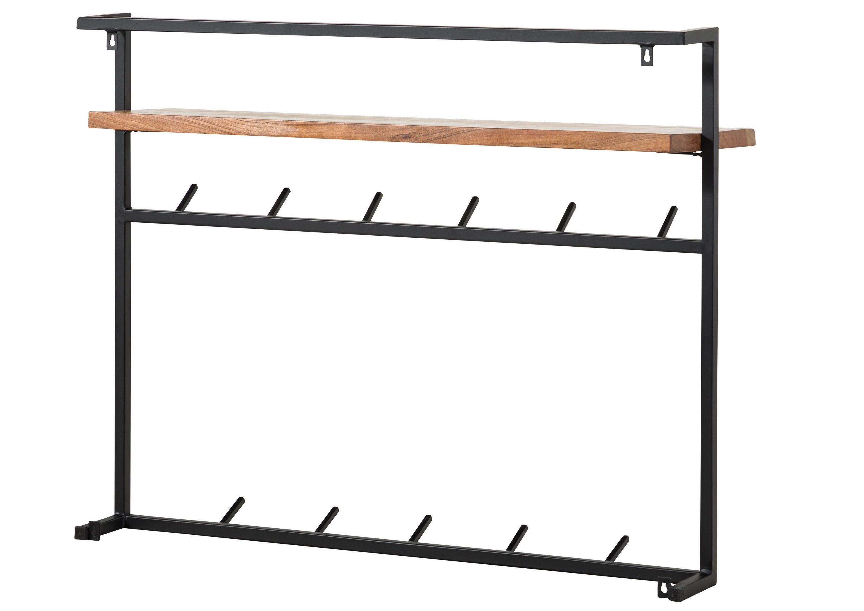Massivmoebel24 Wandgarderobe MELBOURNE Akazie Massivholz natur (Massivholz 12 MELBOURNE #108), Akazie 100x22x80 cm (BxTxH) natur lackiert