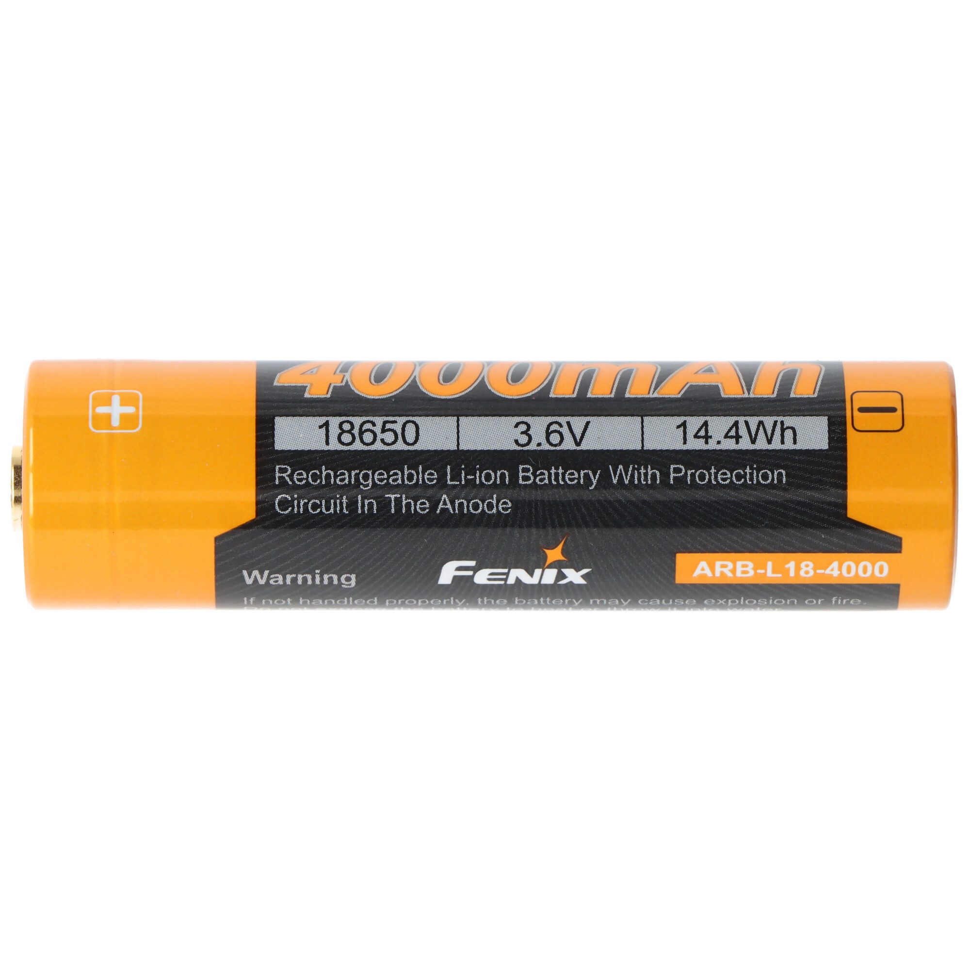 Fenix Fenix ARB-L18-4000 18650 Li-Ion Akku, mit Schutzschaltung, 3,6 Volt 4 Akku 4000 mAh (3,6 V)