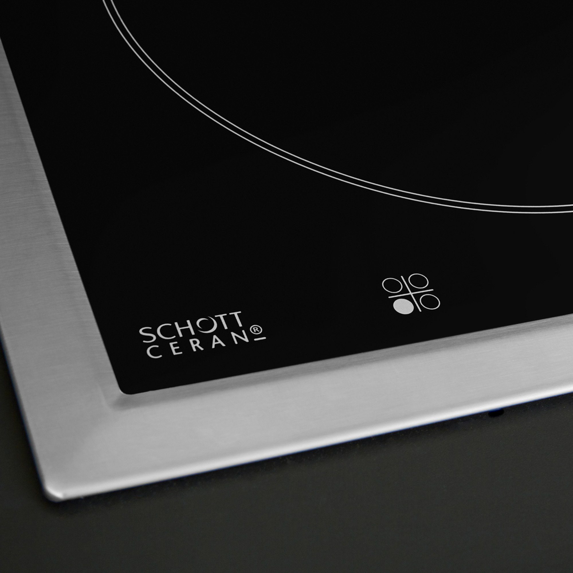 BAUKNECHT Elektro-Kochfeld CHR 9642 IN, Flacher Edelstahl-Rahmen, 4 Kochzonen, 1 Bräter-Zweikreis Kochzone