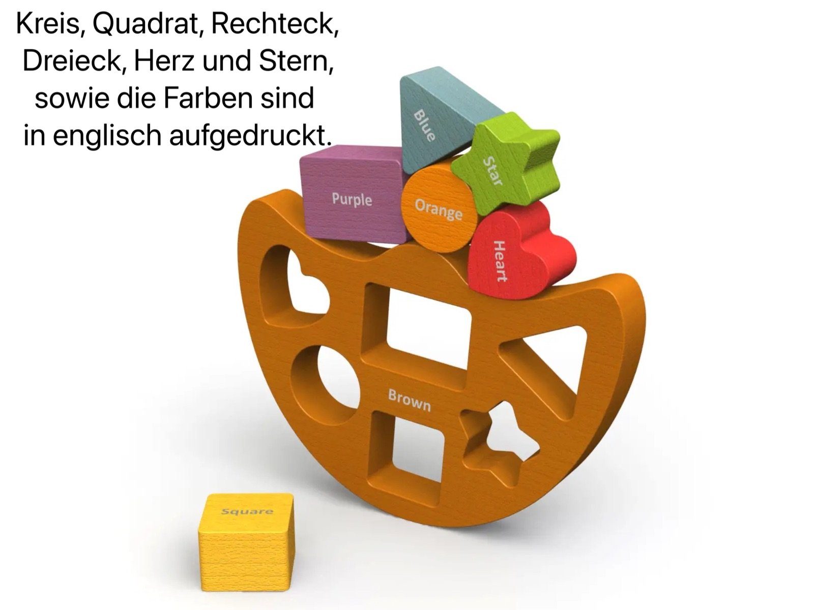 LK Trend & Style Stapelspielzeug und Sortierpuzzle Geschicklichkeitsspiel aus Holz, (Fördert und Fordert die Geduld Ihres Kindes), Rohstoff Holz ist so schön in der Haptik