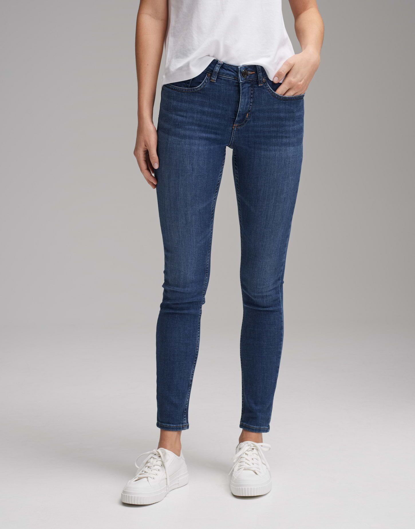 OPUS Skinny-fit-Jeans Elma strong blue Normal Baumwolle