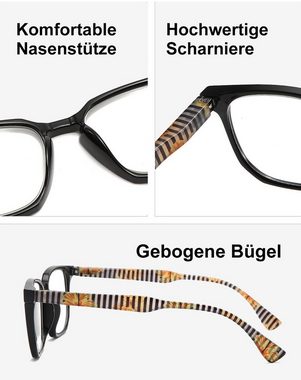 PACIEA Lesebrille Quadratisch Blaulichtfilter Federscharnier Ultraleicht Vollrand Unisex