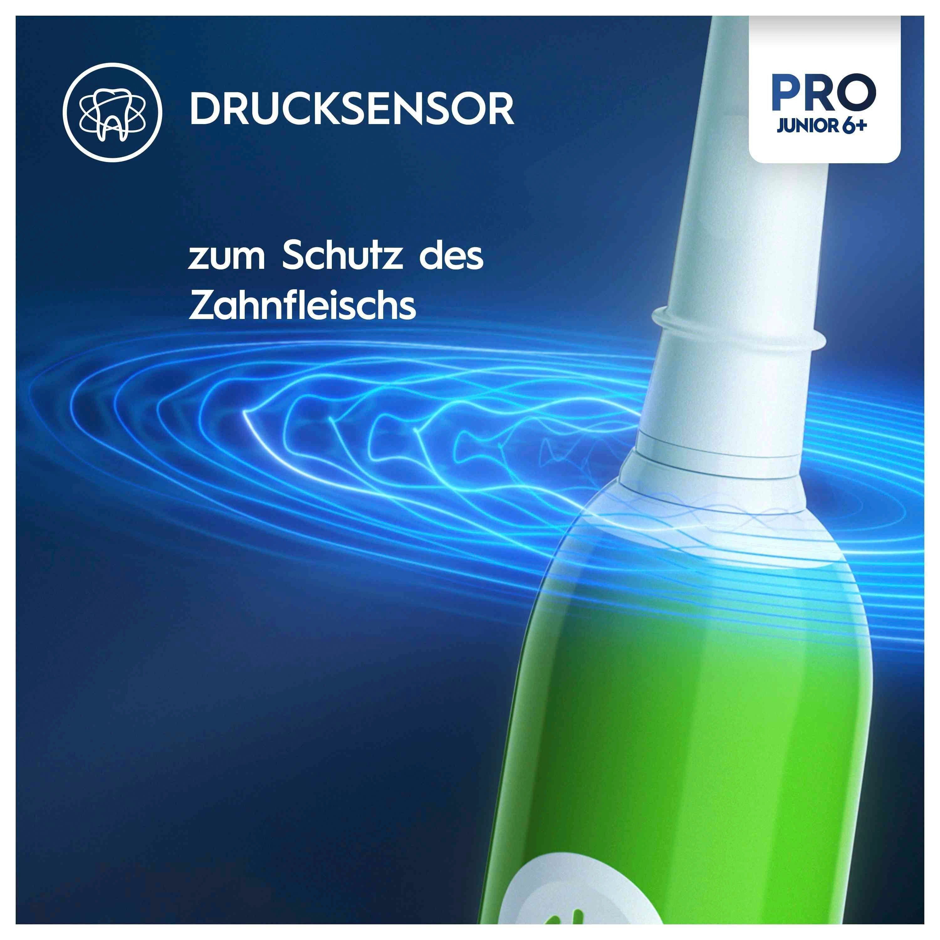 Oral-B Elektrische Zahnbürste Oral-B Pro Junior Elektrische Zahnbürste, Lila, Aufsteckbürsten: 1 St., Drucksensor