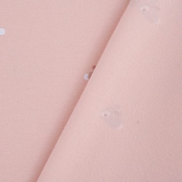 SCHÖNER LEBEN. Stoff Jersey Baumwolljersey Kinderstoff Babystoff Kaninchen rosa 1,50m Br, allergikergeeignet
