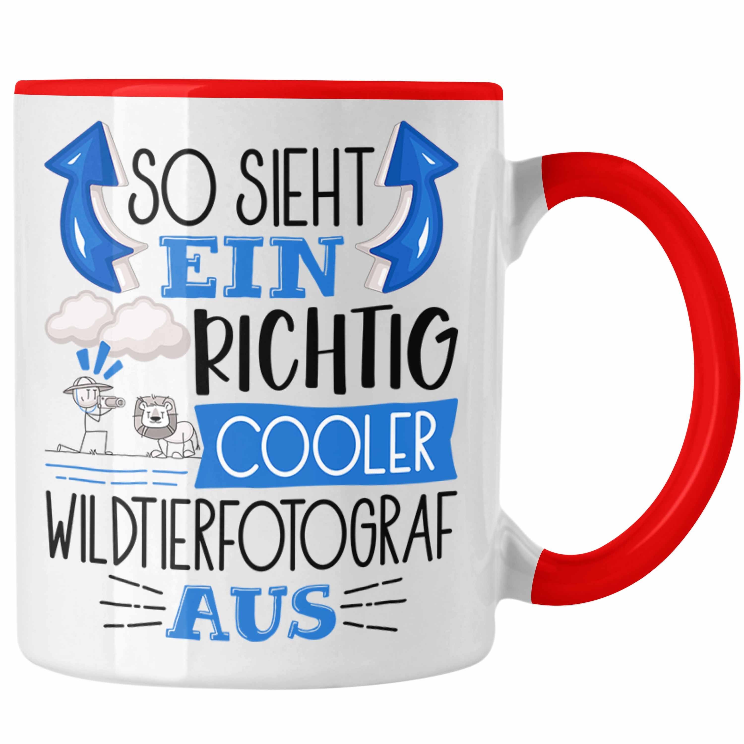 Trendation Tasse So Sieht Ein Richtig Cooler Wildtierfotograf Aus Tasse Geschenk für Wi Rot