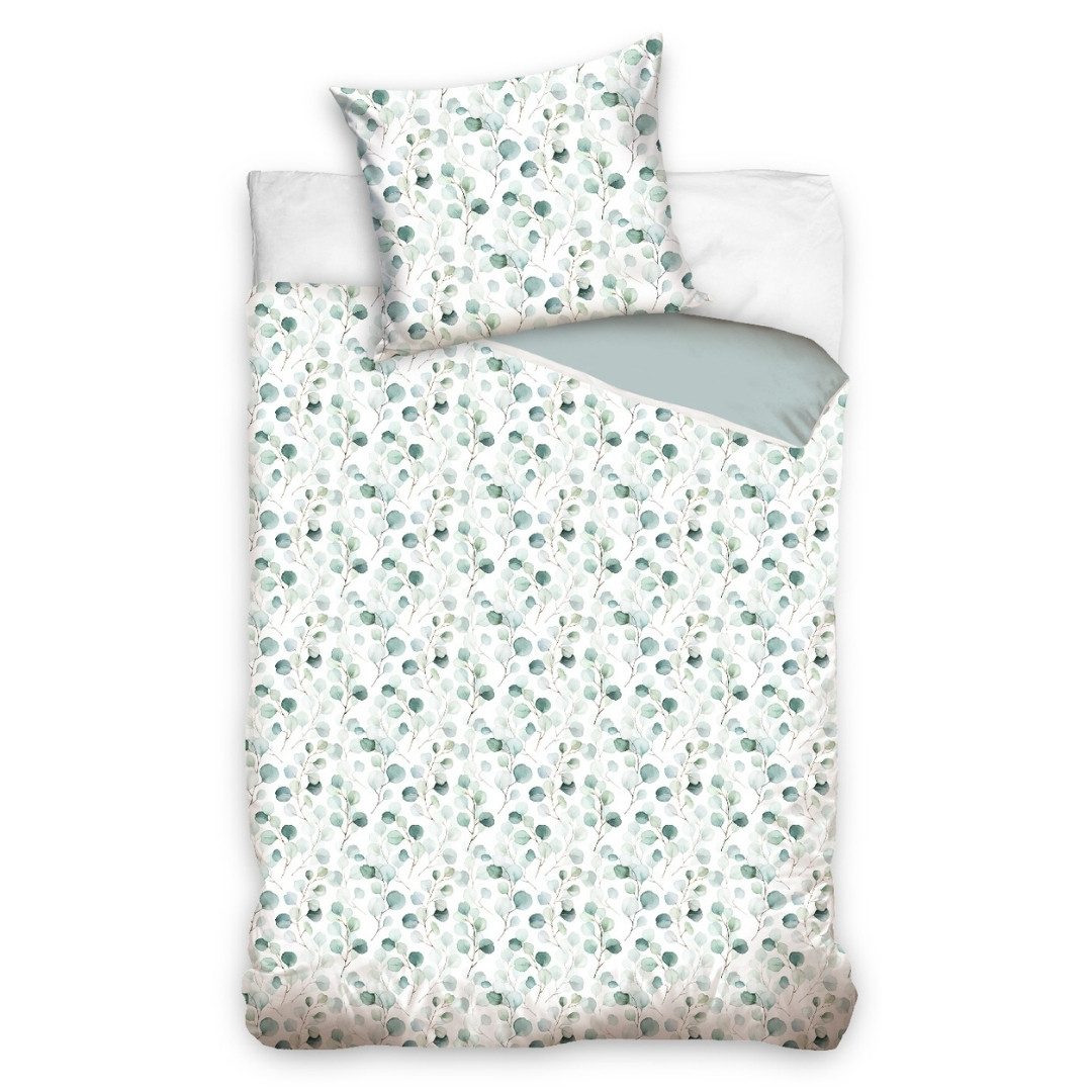 MTOnlinehandel Bettwäsche Eukalyptus, Blumen, Blätter, Zweige 100 % Baumwol günstig online kaufen