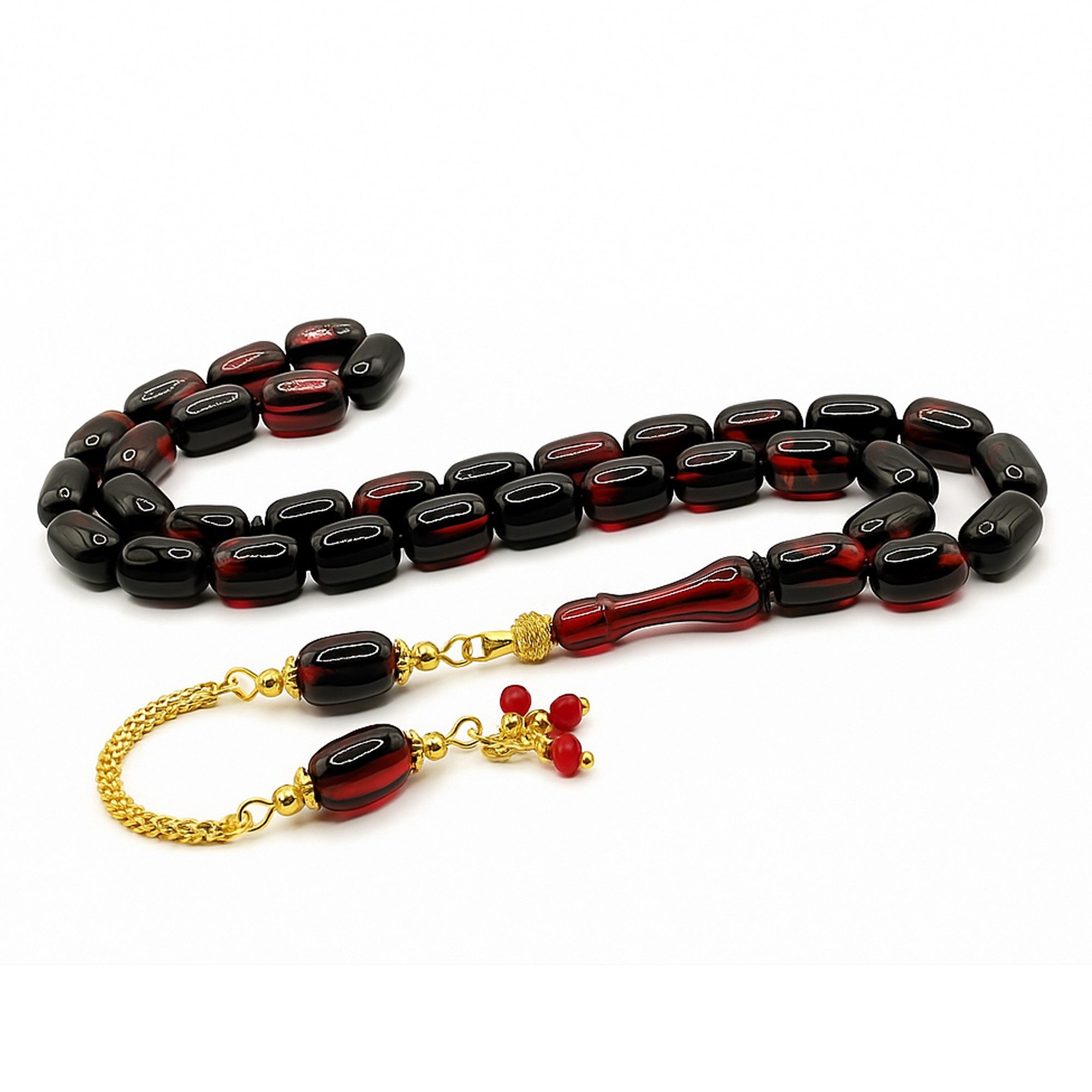 M-Punkt24 Kettenanhänger Tesbih Tespih (Rot - Schwarz, Kirmizi - Siyah, 7x1 günstig online kaufen