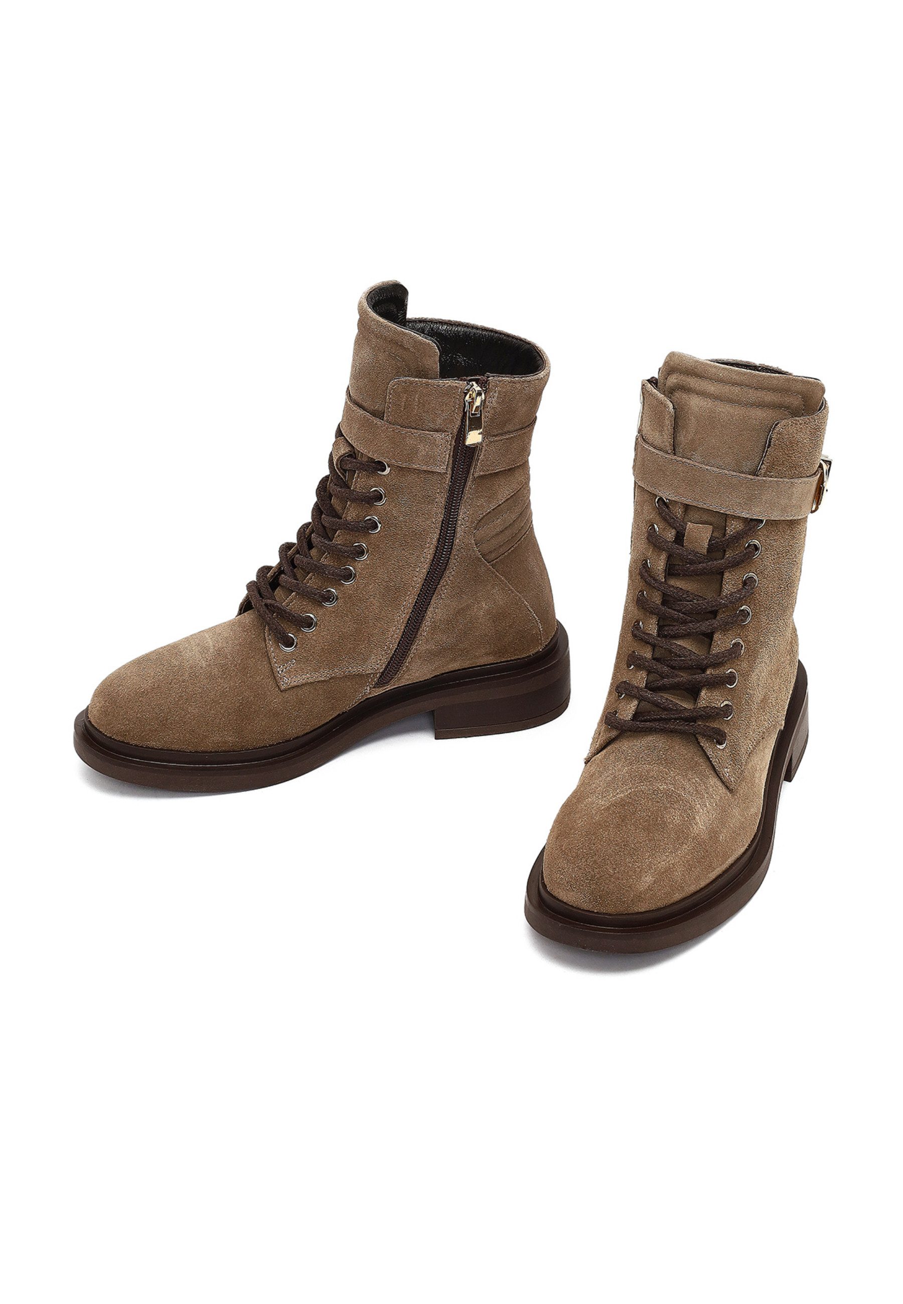 Derimod Stiefeletten aus Leder Ankleboots Reißverschluss, Textilfutter, Thermosohle, Absatz 2 cm