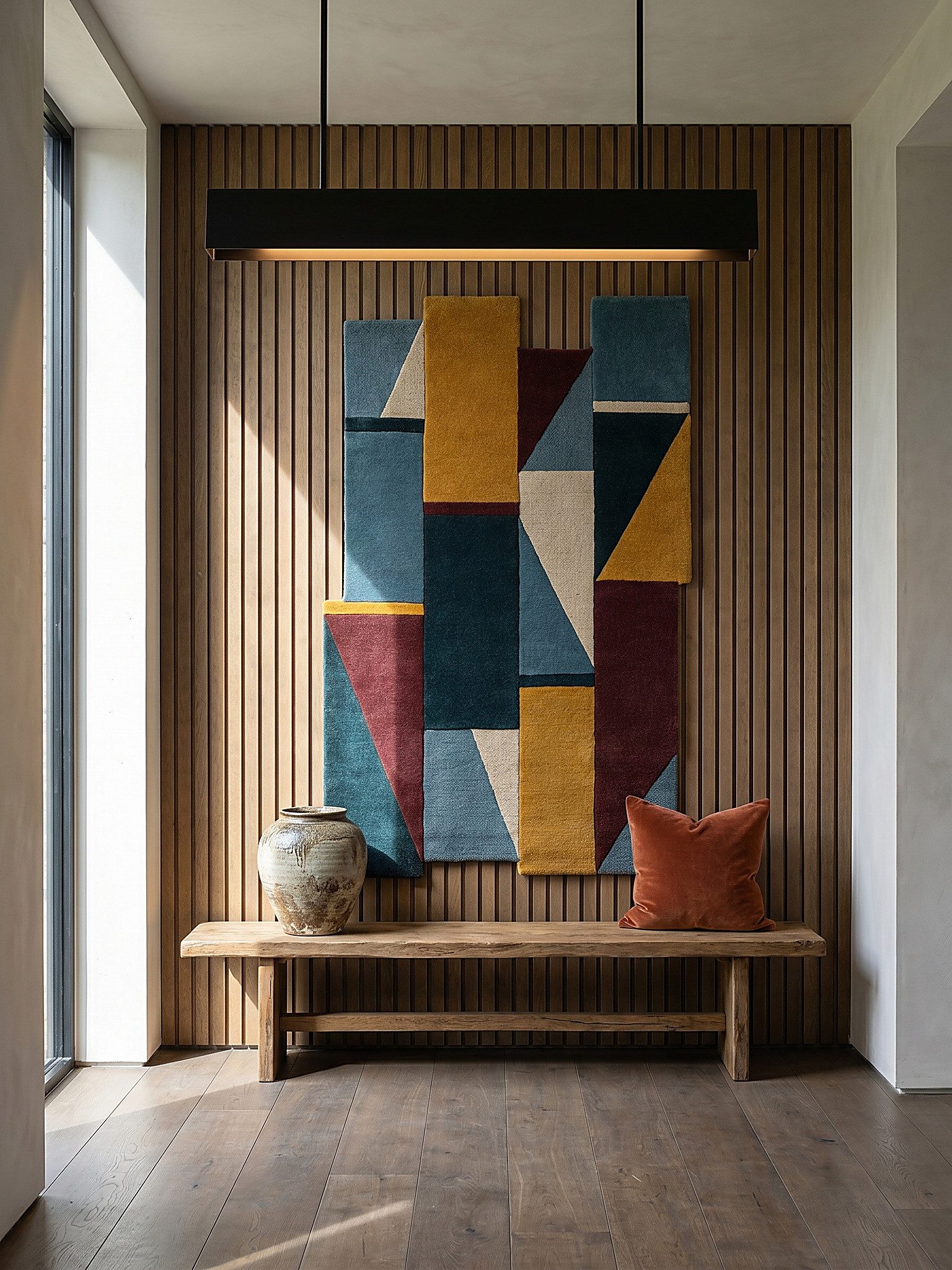 KADIMA DESIGN Wollteppich HALLEIN Wohnzimmerteppich 120x180 Multicolor Wolle Kurzflor getuftet, Shaped, Höhe: 14 mm, 100% Wolle, 3700 g/m², 10 mm, getuftet, fußwarm, FBH-geeignet